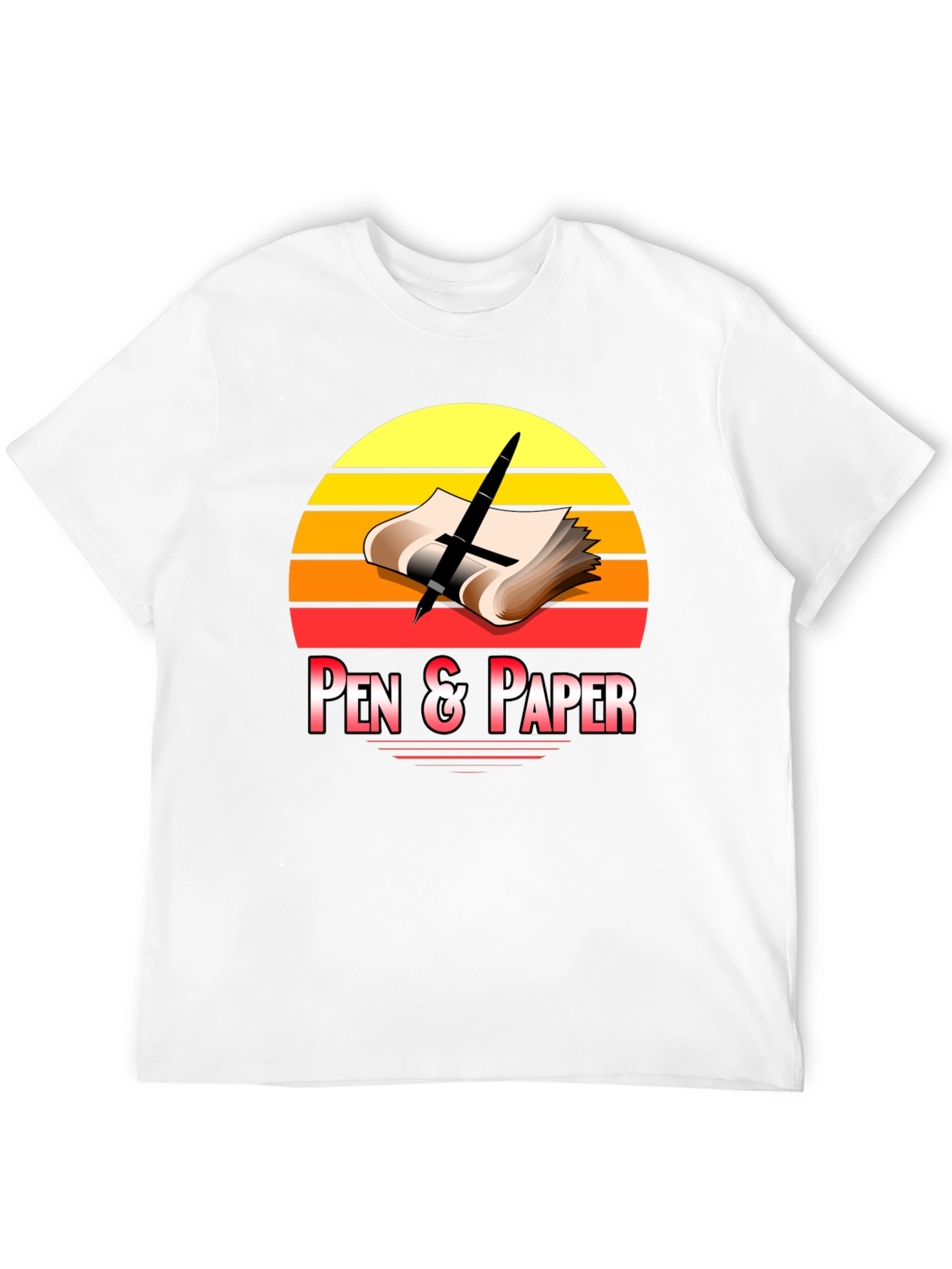 Black Pen and Paper Graphic Tee Retro Design view 12