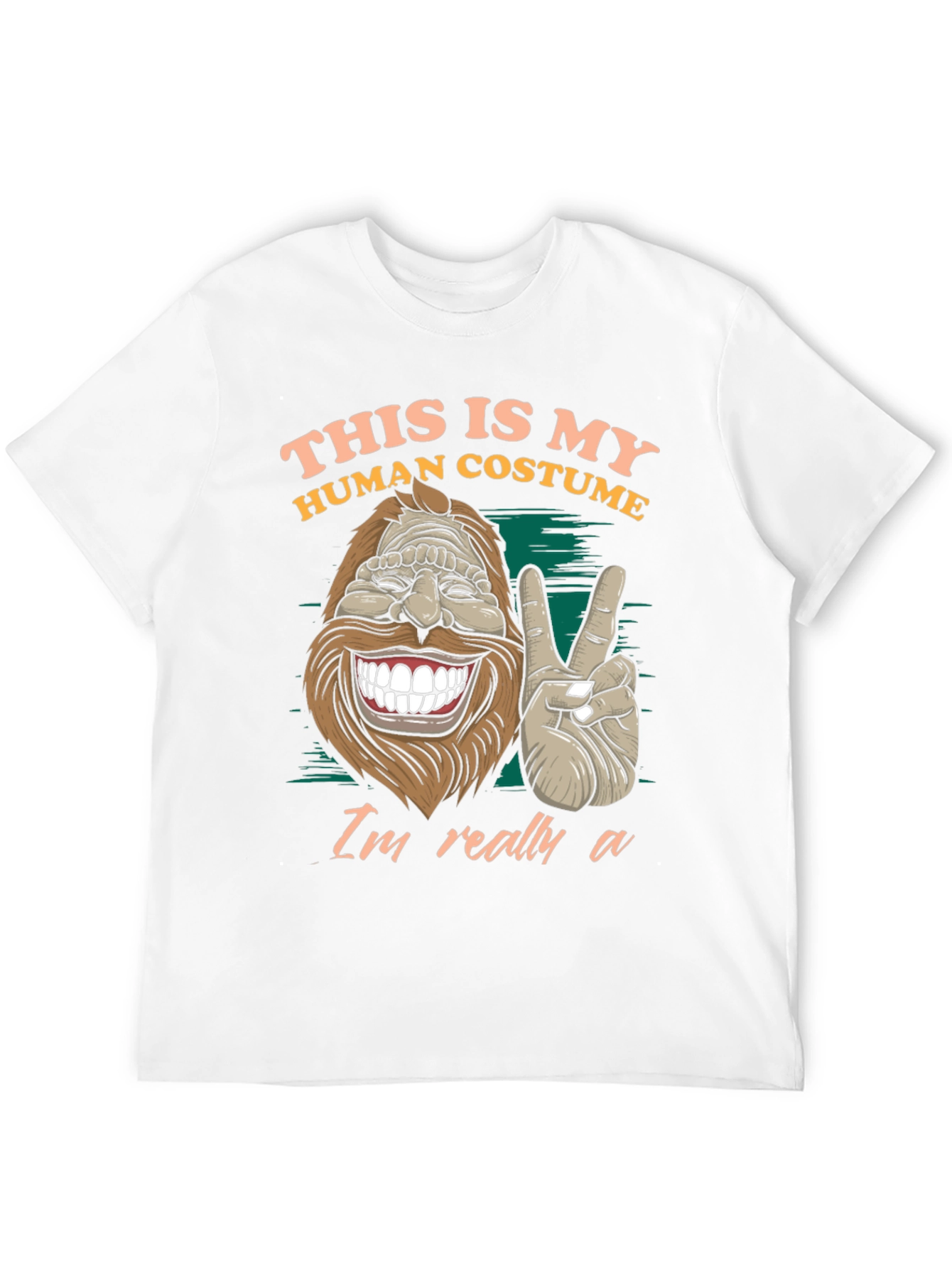 Black This Is My Human Costume Funny Bigfoot T-Shirt view 12