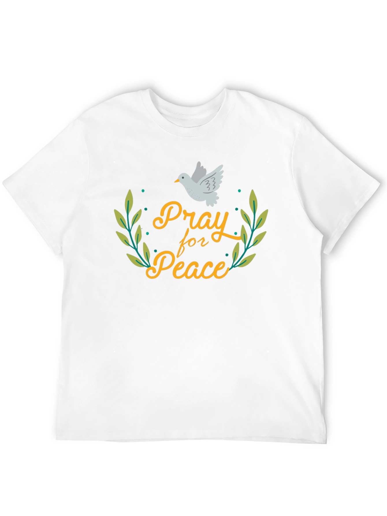 Black Pray for Peace Dove T-Shirt - Black view 12