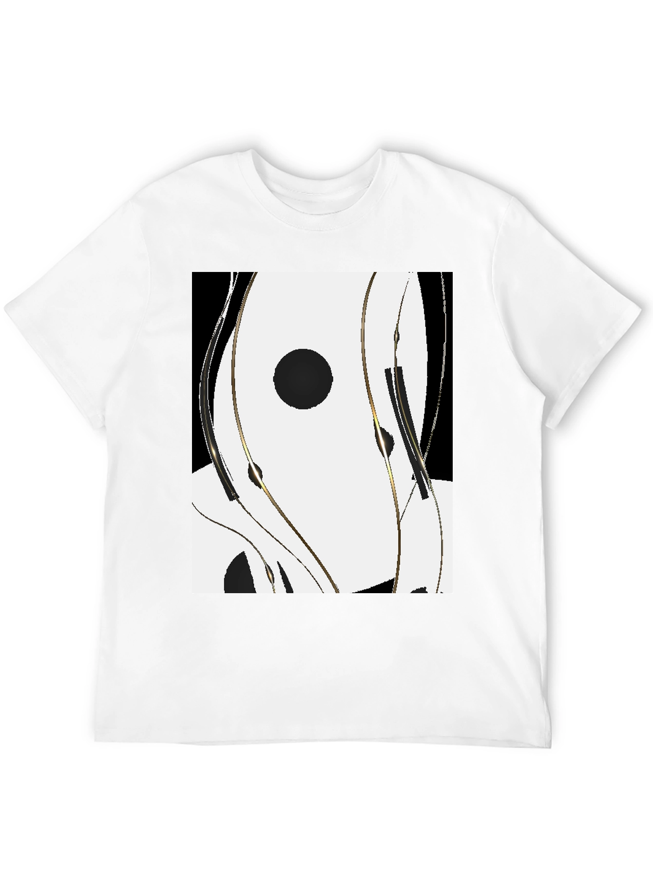 Black Abstract Black & White Graphic Tee view 12