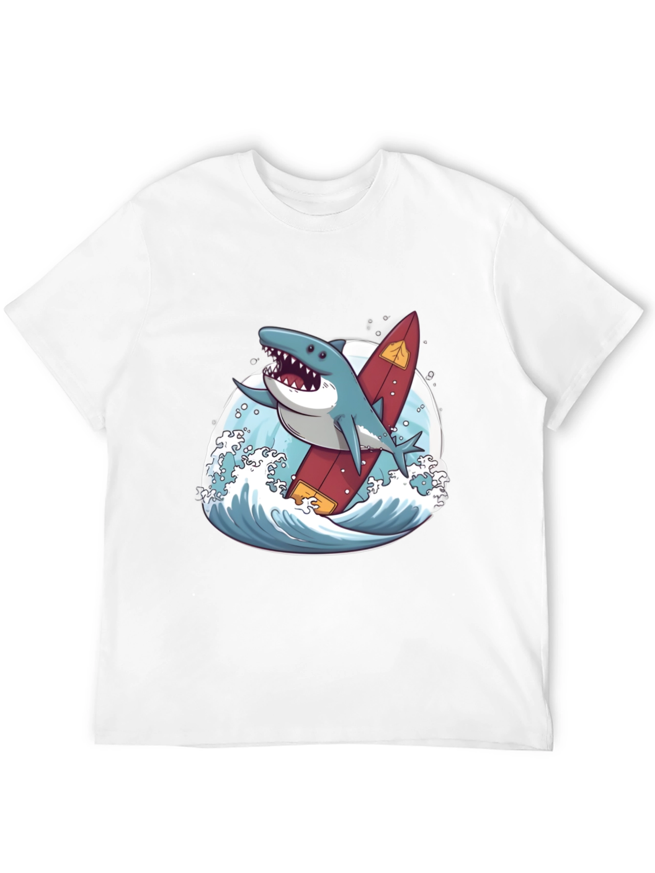 Black Shark Surfer T-Shirt - Fun Graphic Tee view 12