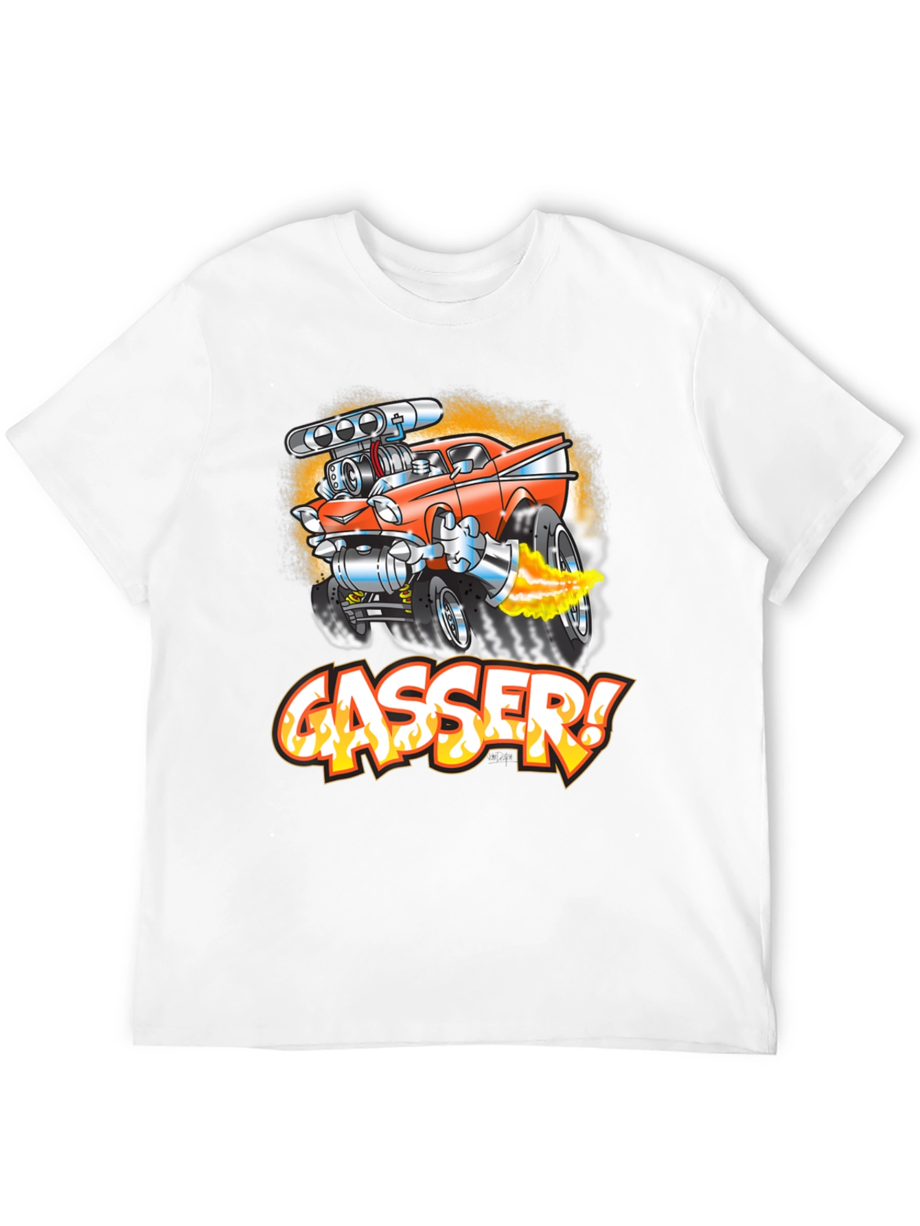 Black Gasser Cartoon Car Graphic T-Shirt view 12