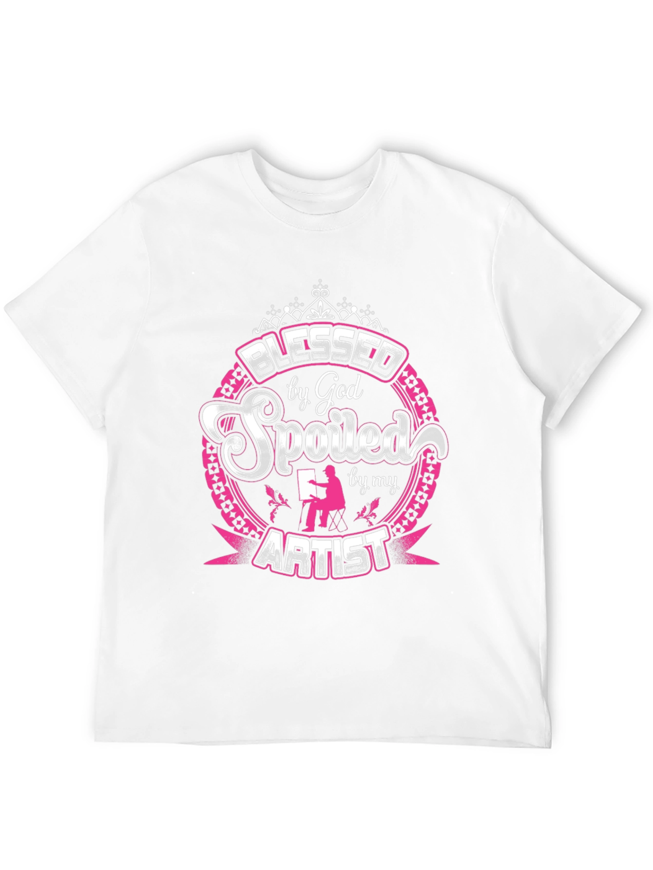 Black Blessed by God Artist T-Shirt - Unique Gift view 12