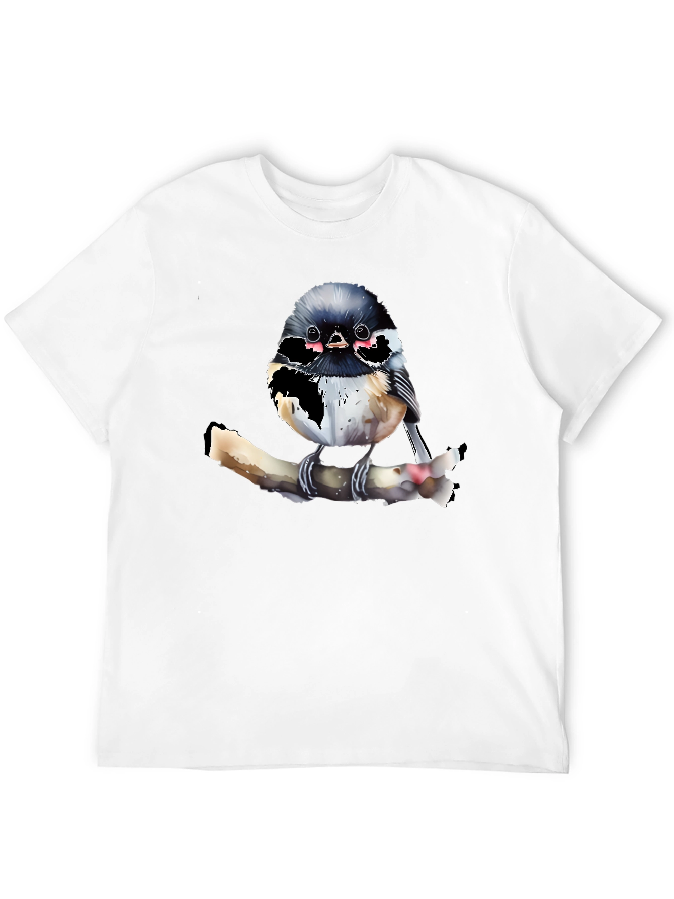 Black Chickadee Bird Graphic T-Shirt view 12