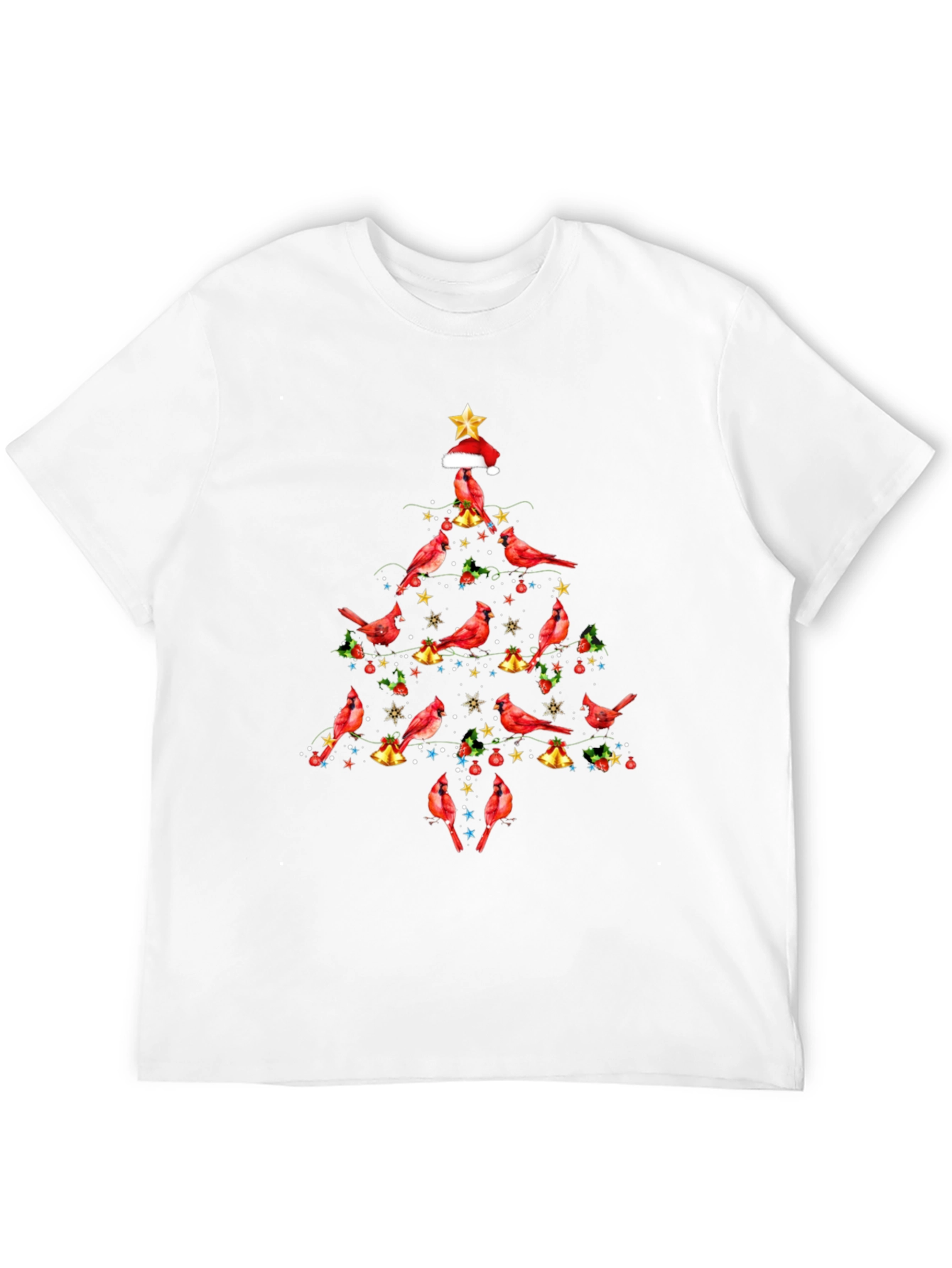 Black Cardinal Christmas Tree Graphic Tee view 12