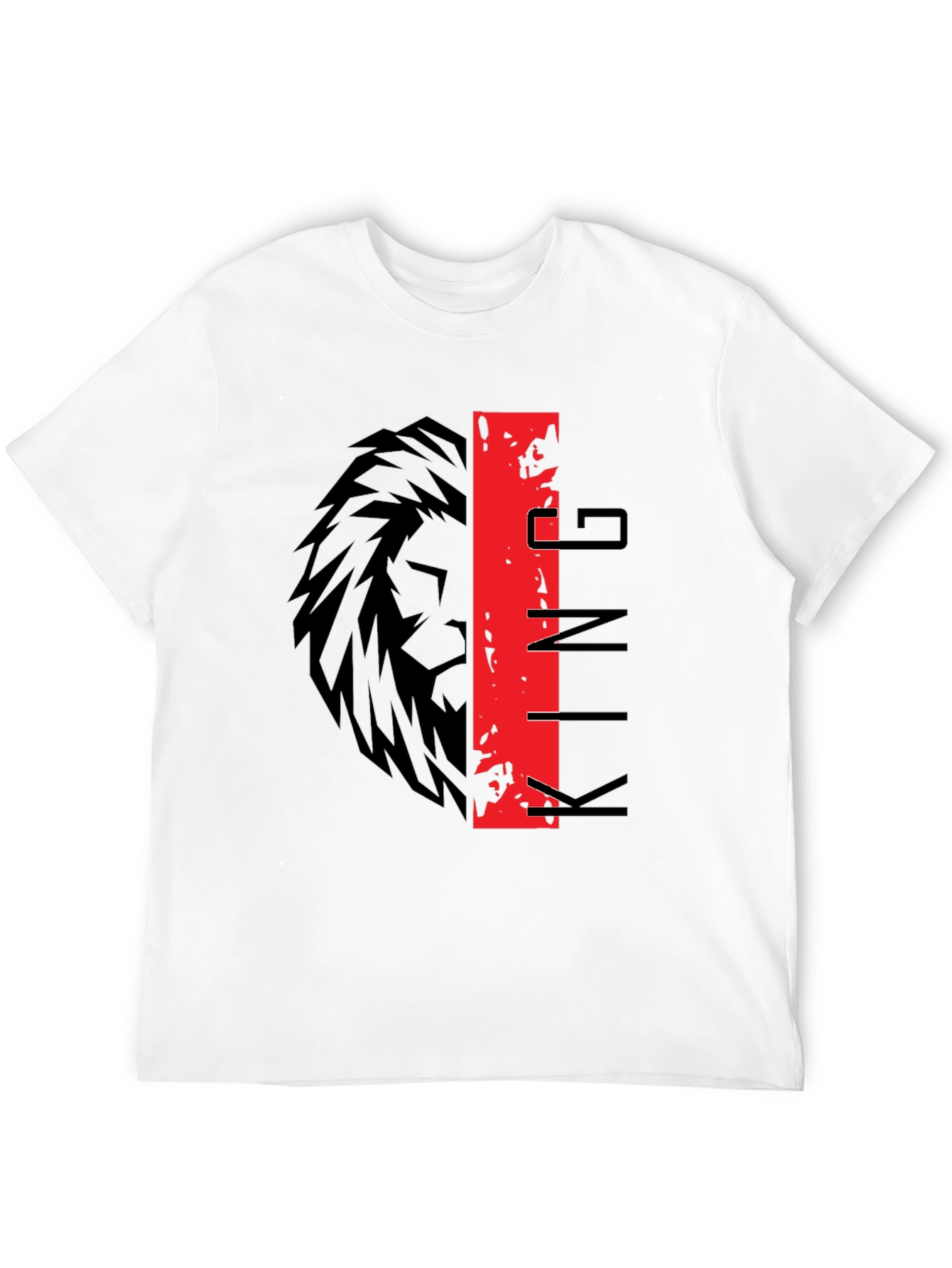 Black King Lion Graphic Print Black T-Shirt view 12