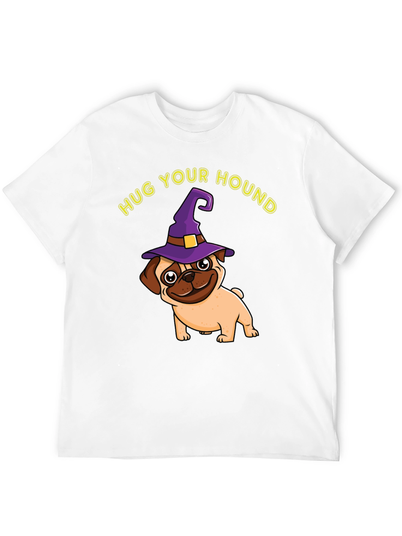 Black Hug Your Hound Pug Halloween T-Shirt view 12