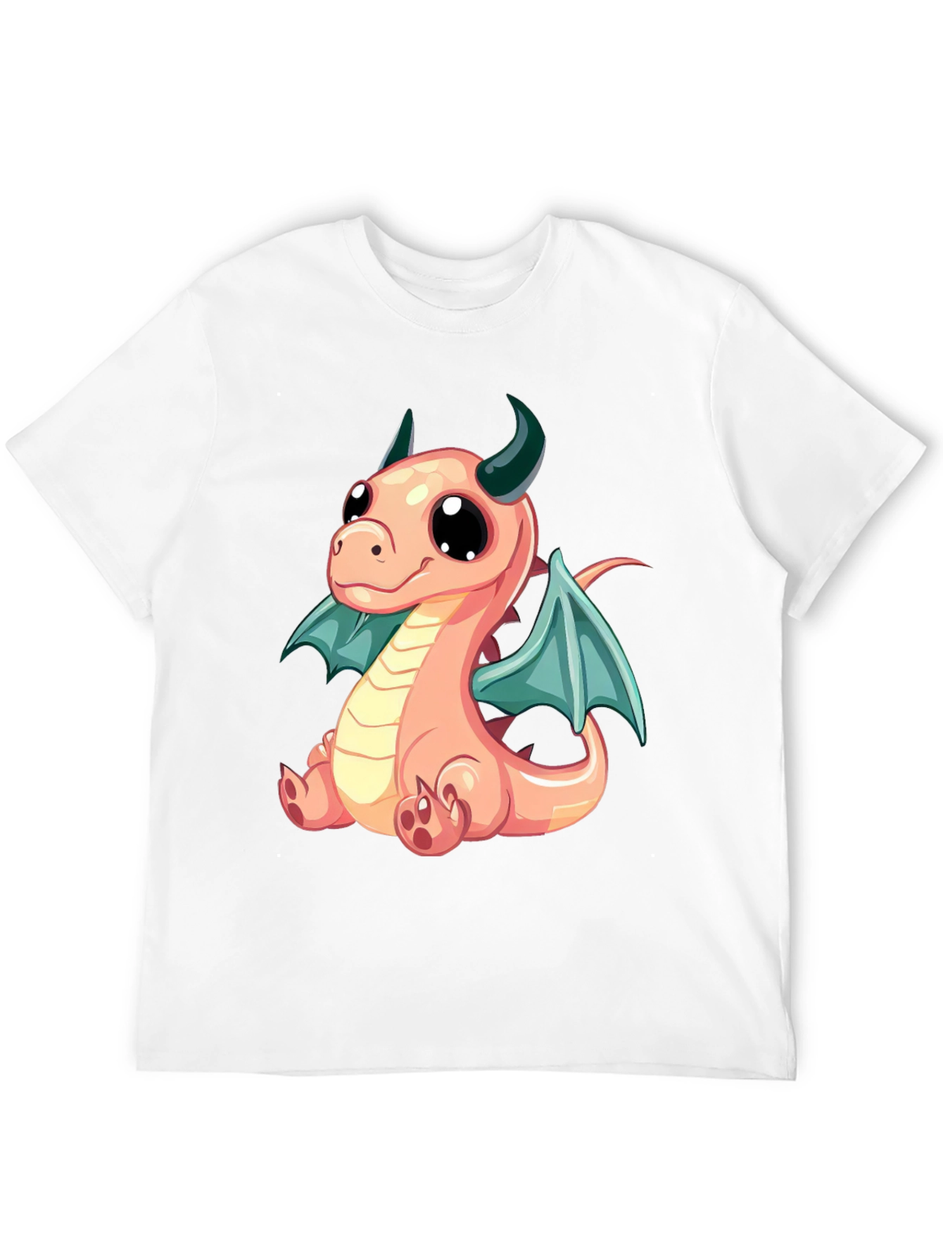 Black Cute Cartoon Dragon Graphic Tee - Black view 12
