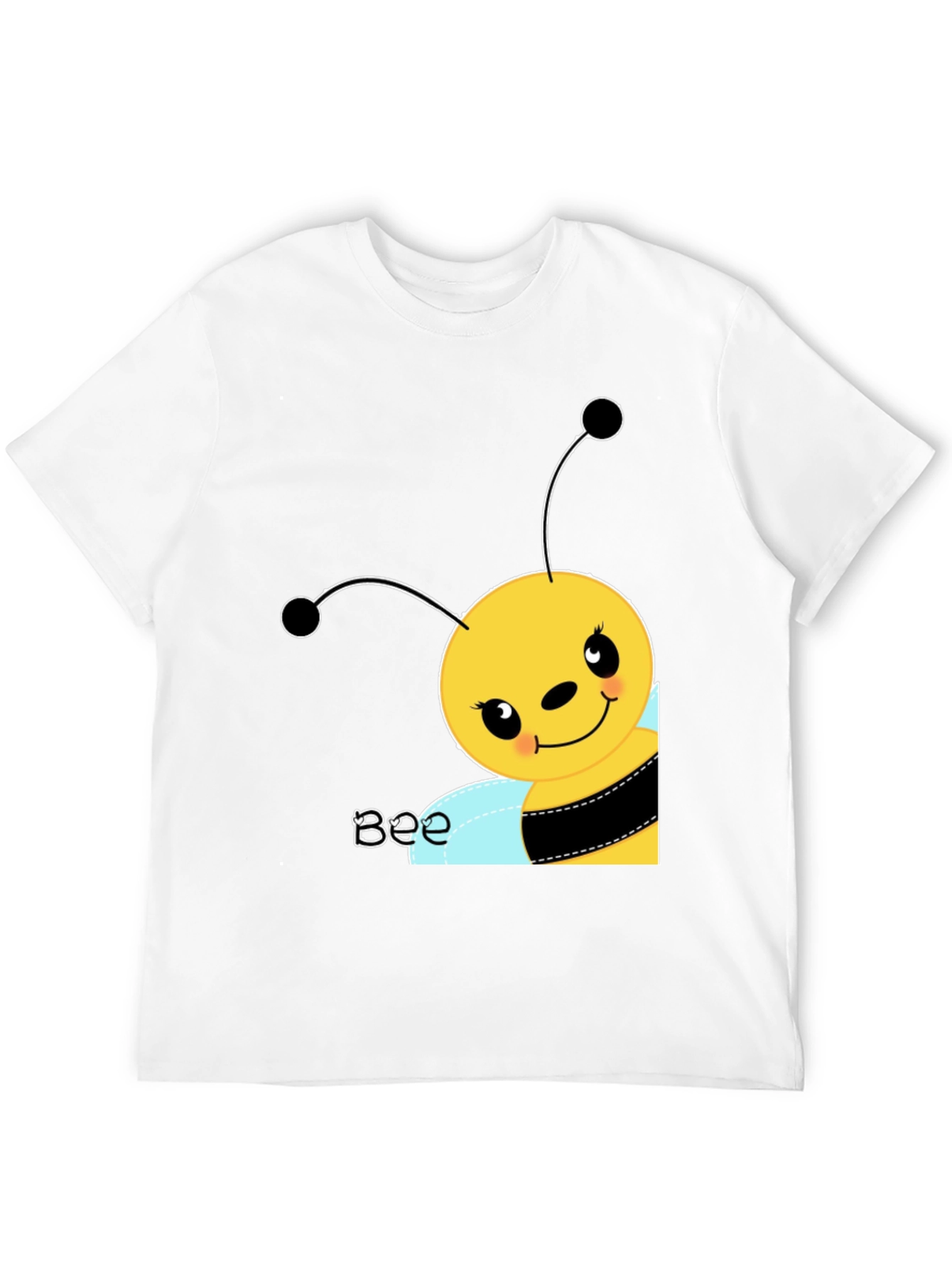 Black Cute Cartoon Bee Graphic Tee view 12