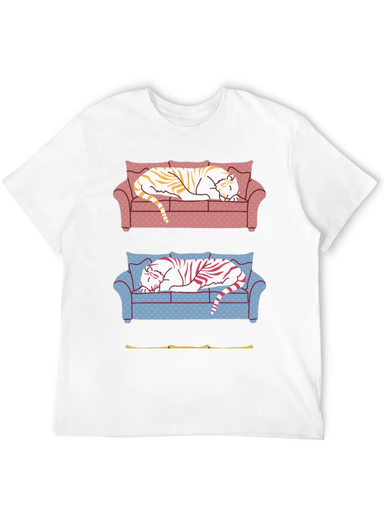 Black Tiger on Couch Graphic T-Shirt view 12