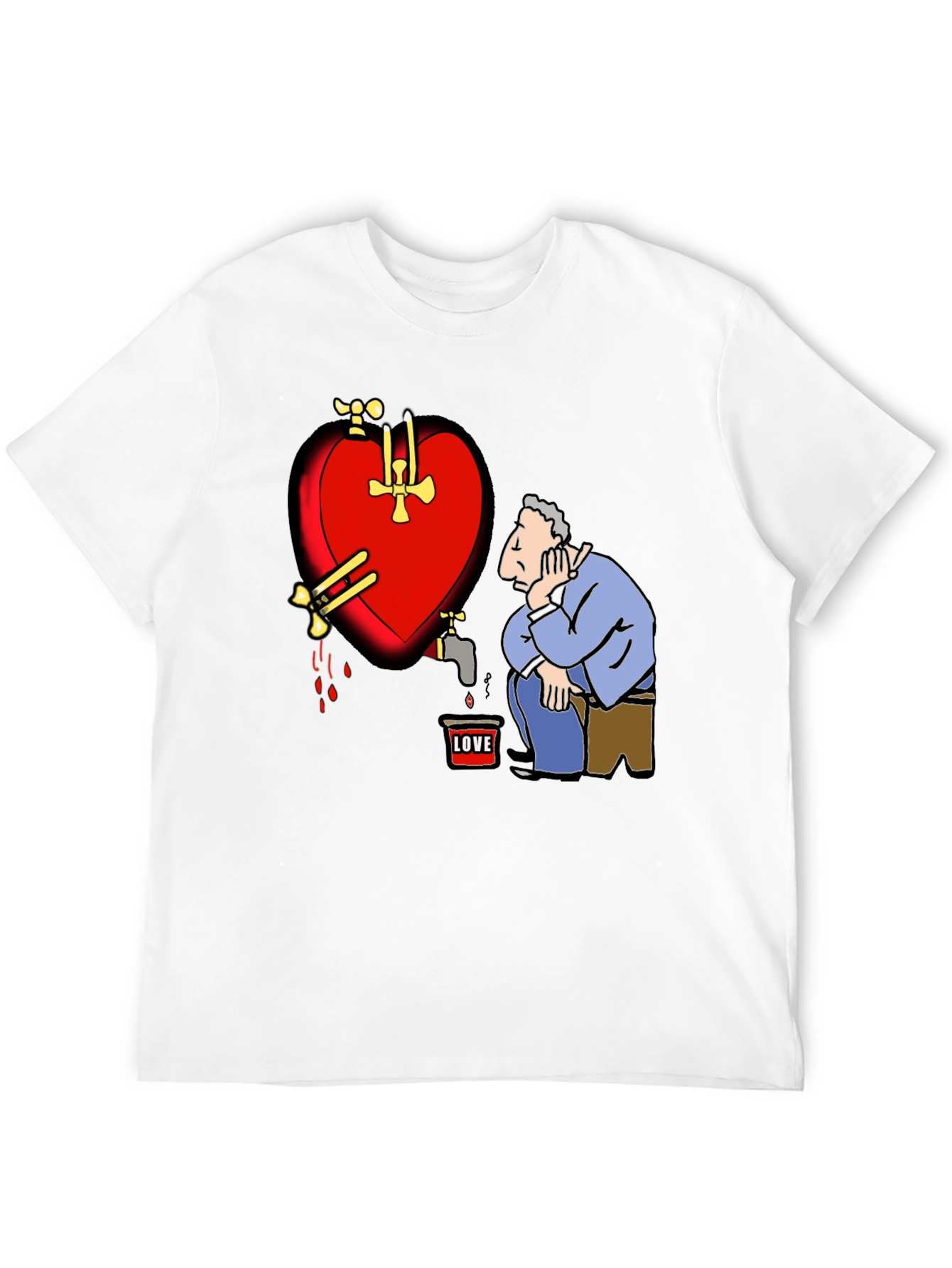 Black Sad Heart T-Shirt - Graphic Novelty Tee view 12