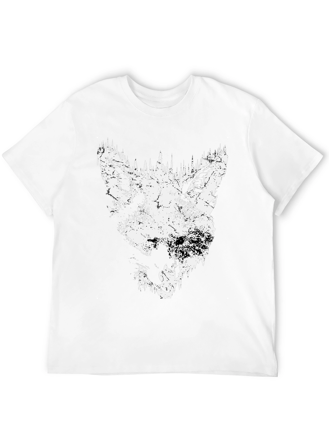 Black Wolf Graphic Print Black T-Shirt view 12