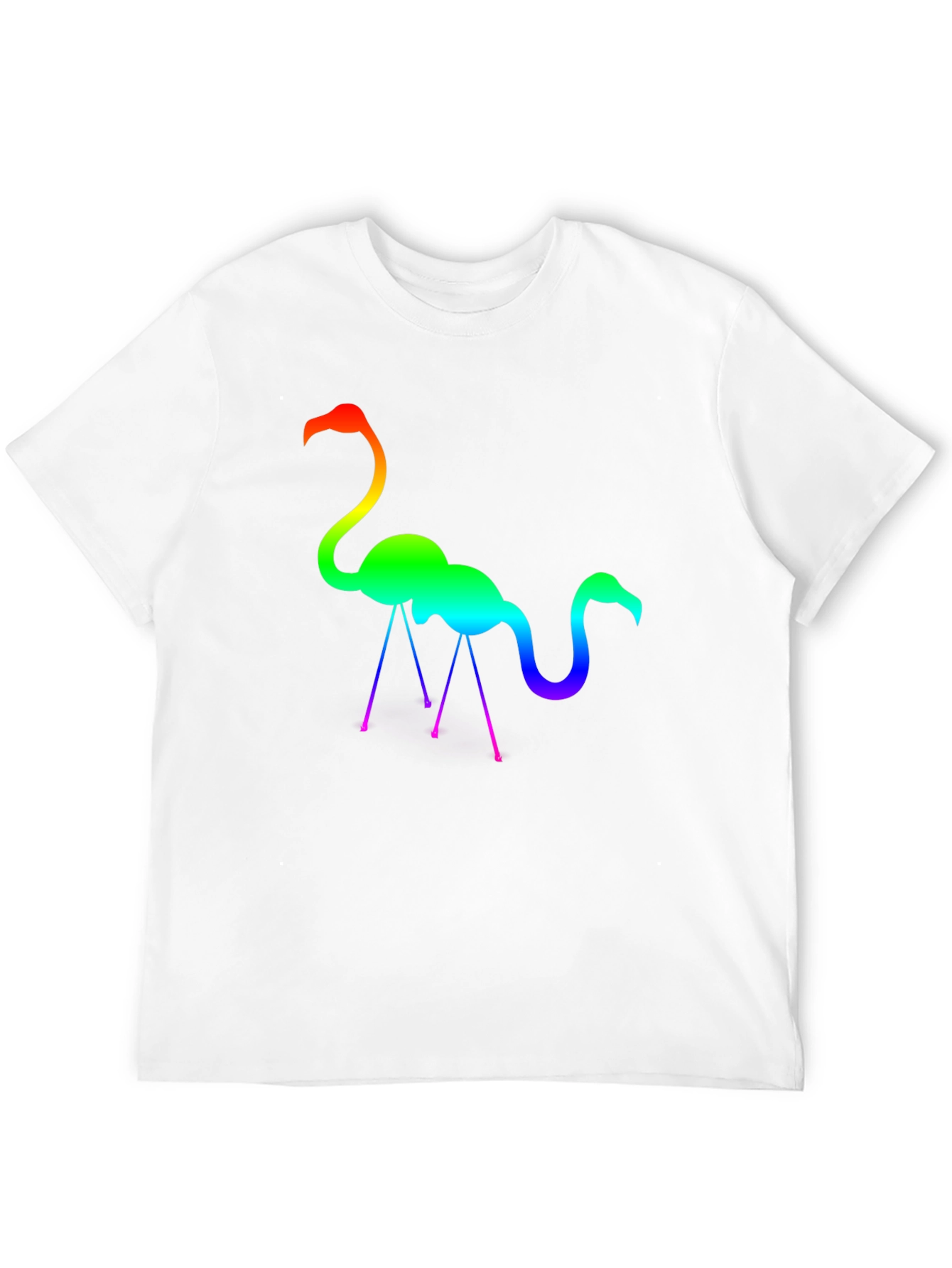 Black Rainbow Flamingo Graphic Tee - Stylish Cotton T-Shirt view 12
