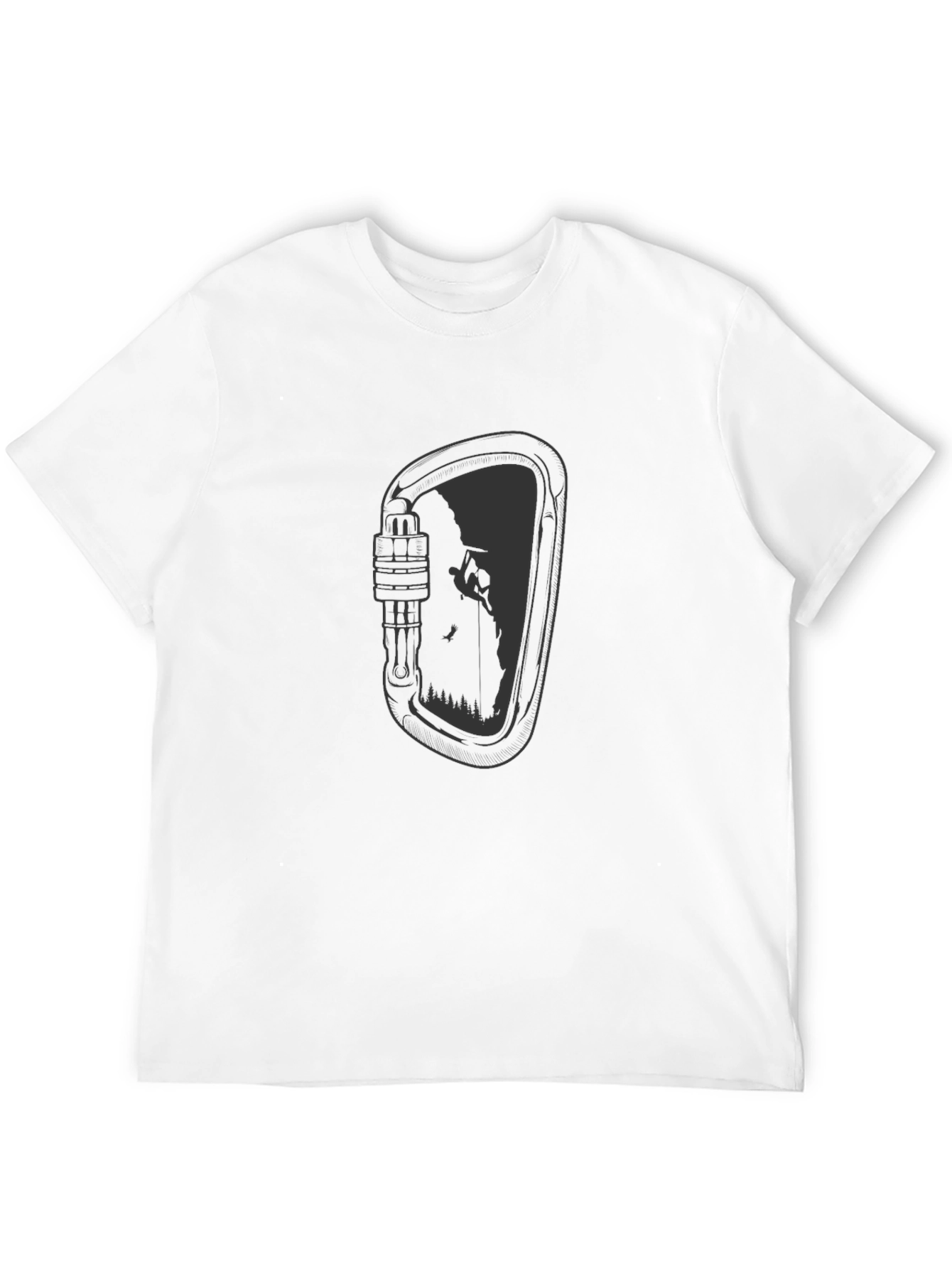 Black Climbing Carabiner Graphic T-Shirt view 12