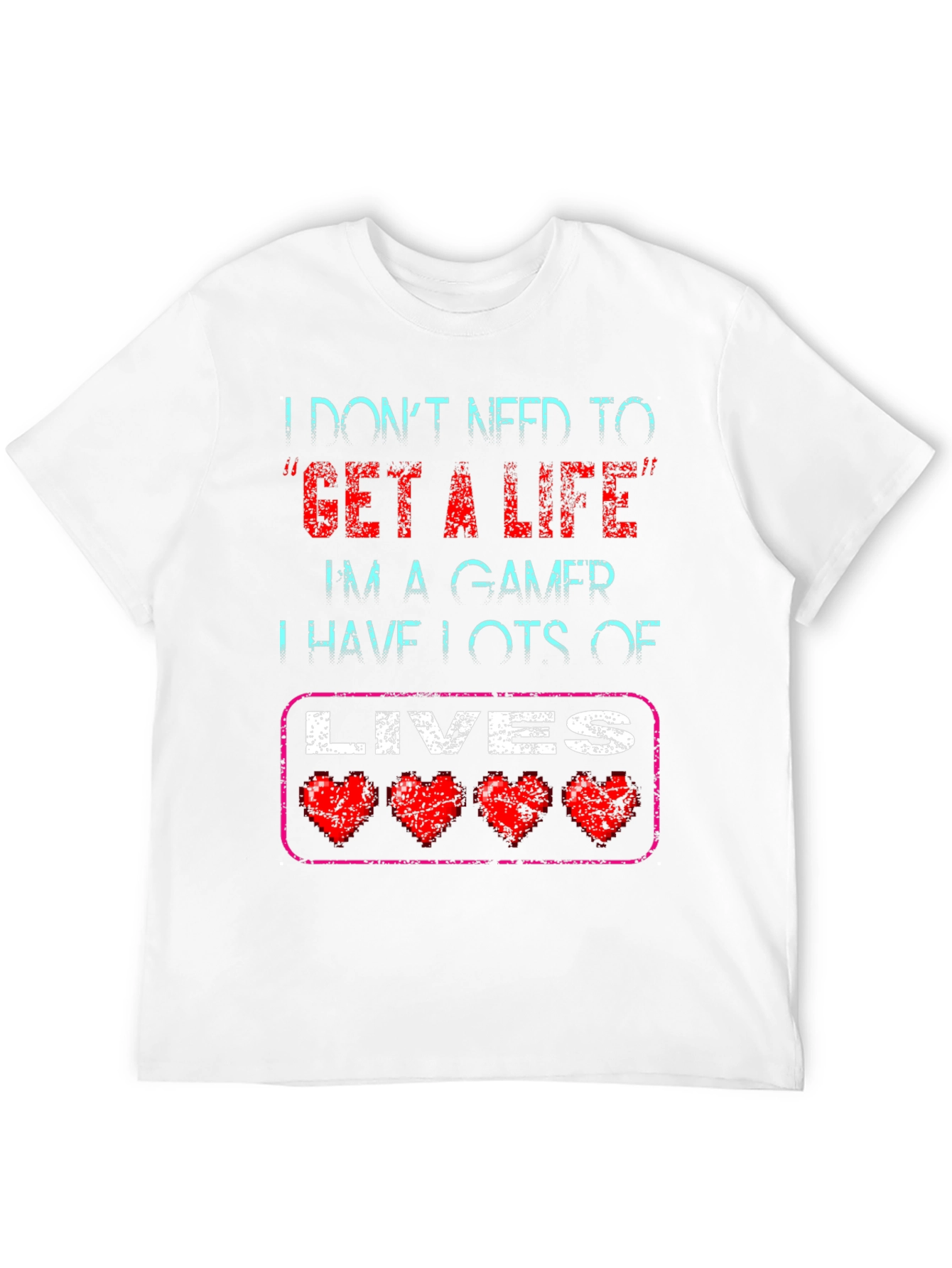 Black Gamer T-Shirt - I Don't Need a Life, I Have Lots of Lives! view 12