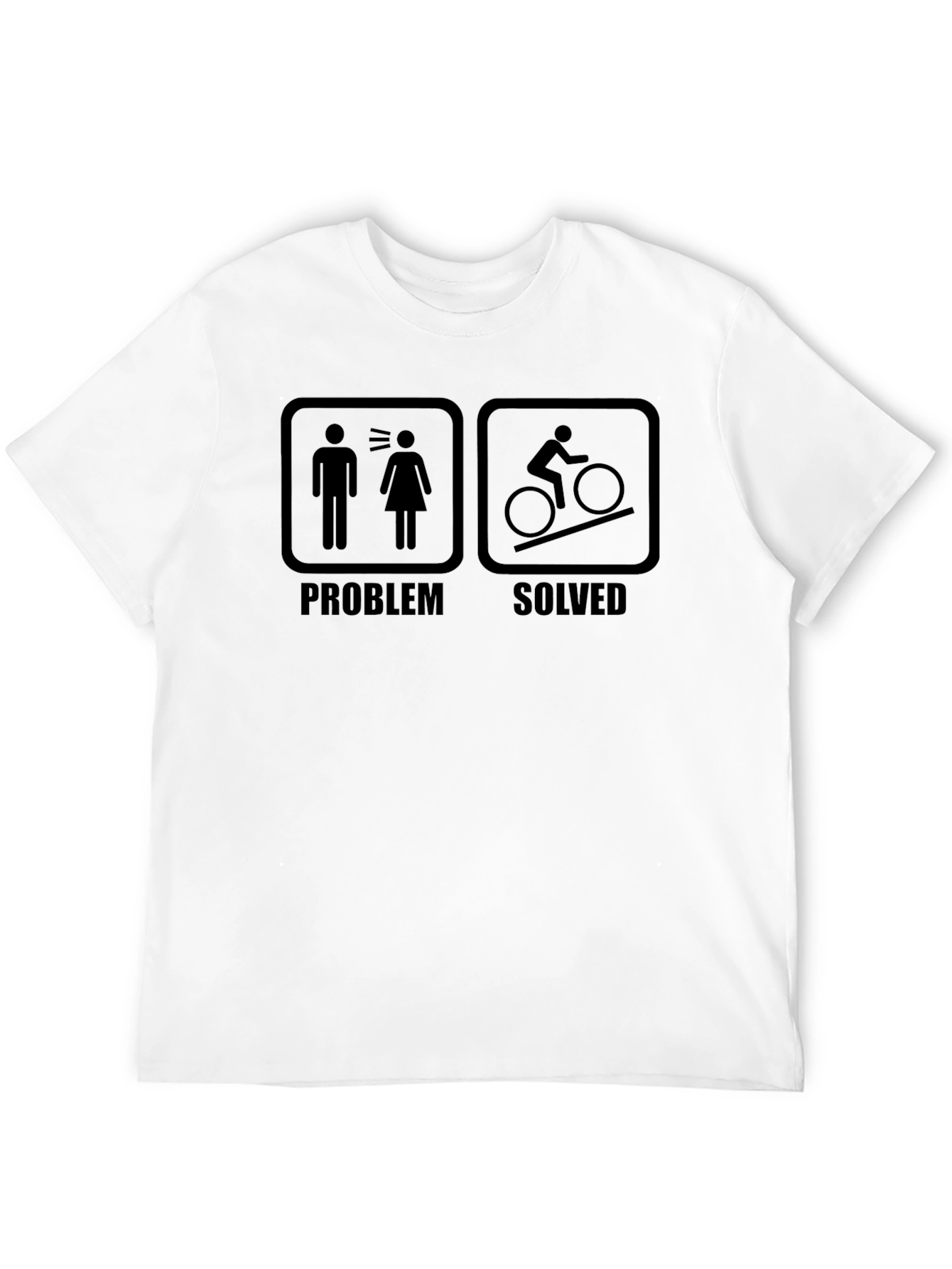 Black Problem Solved Cycling T-Shirt - Humorous Biker Tee view 12