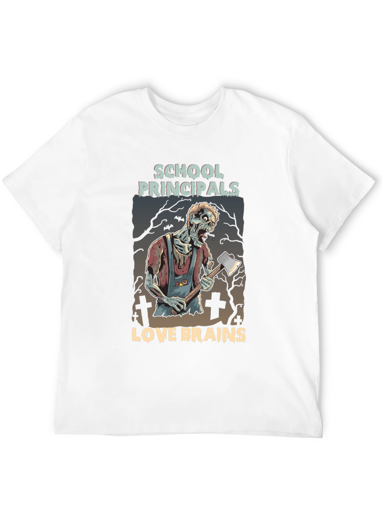 Black School Principals Love Brains Zombie Halloween T-Shirt view 12