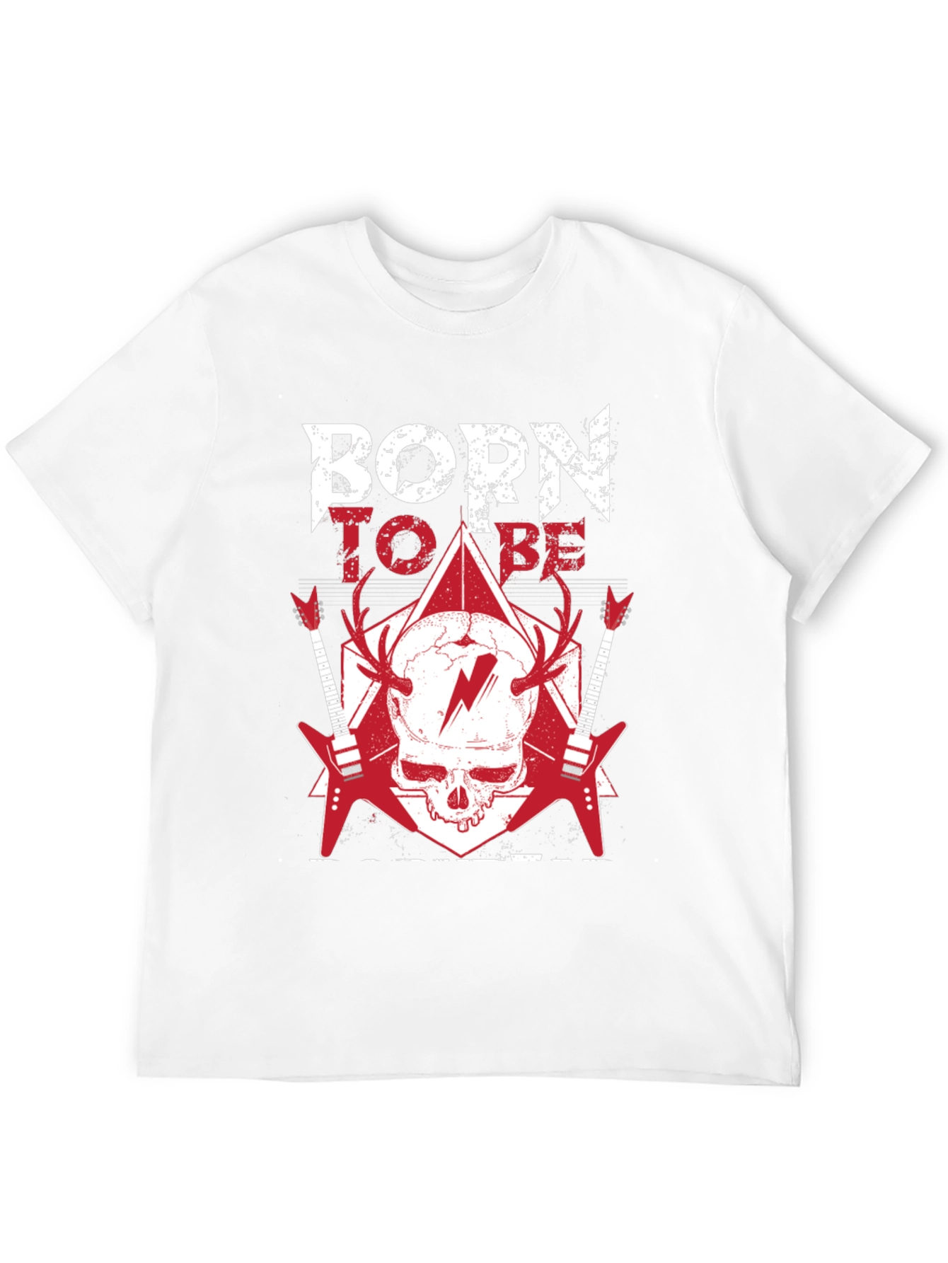 Black Born To Be T-Shirt: Rock & Roll Skull Tee view 12