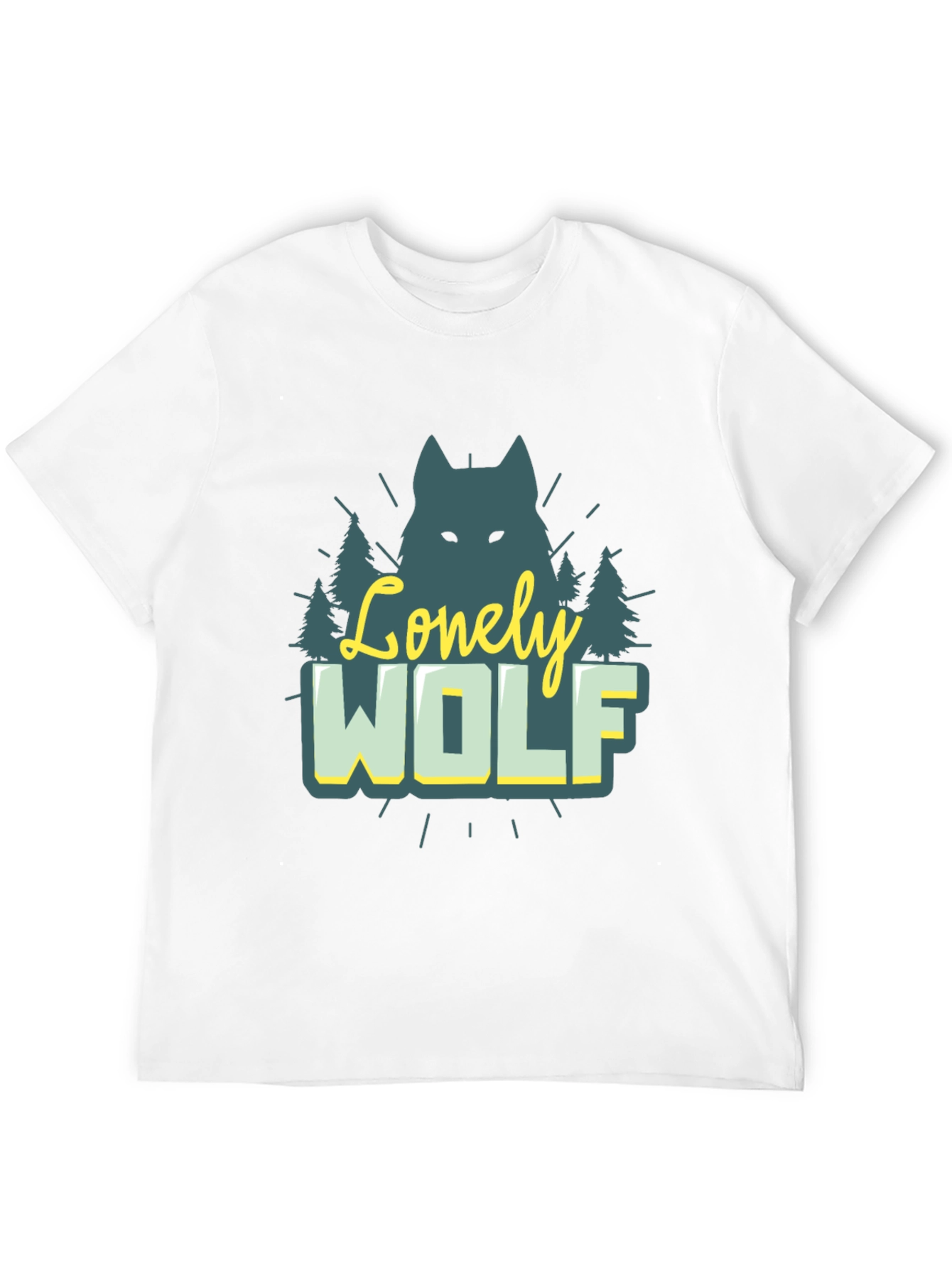 Black Lonely Wolf Graphic Tee - Nature Inspired Black T-Shirt view 12