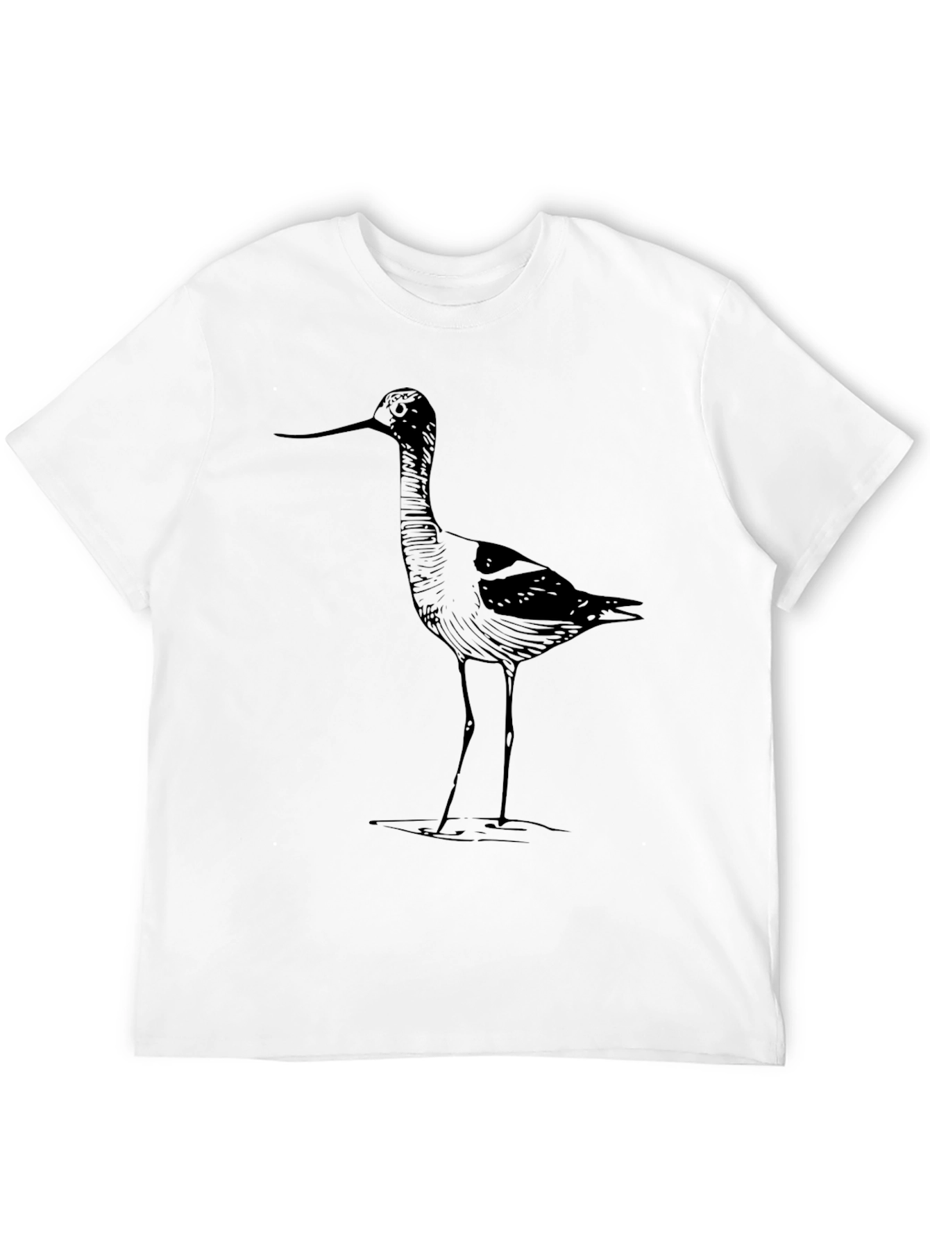 Black Men's Black T-Shirt with Bird Design view 12
