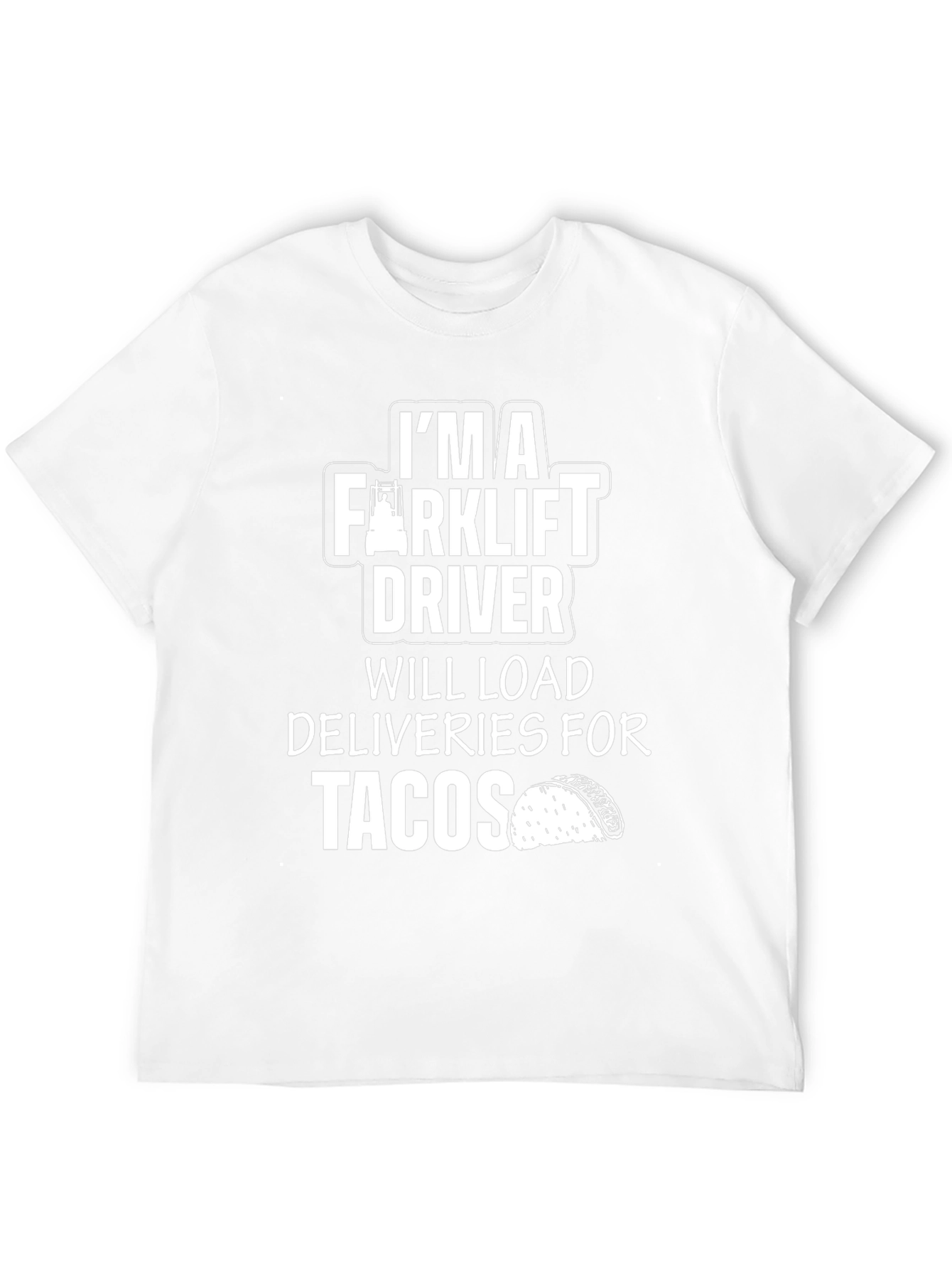 Black Forklift Driver Tacos Graphic Tee view 12