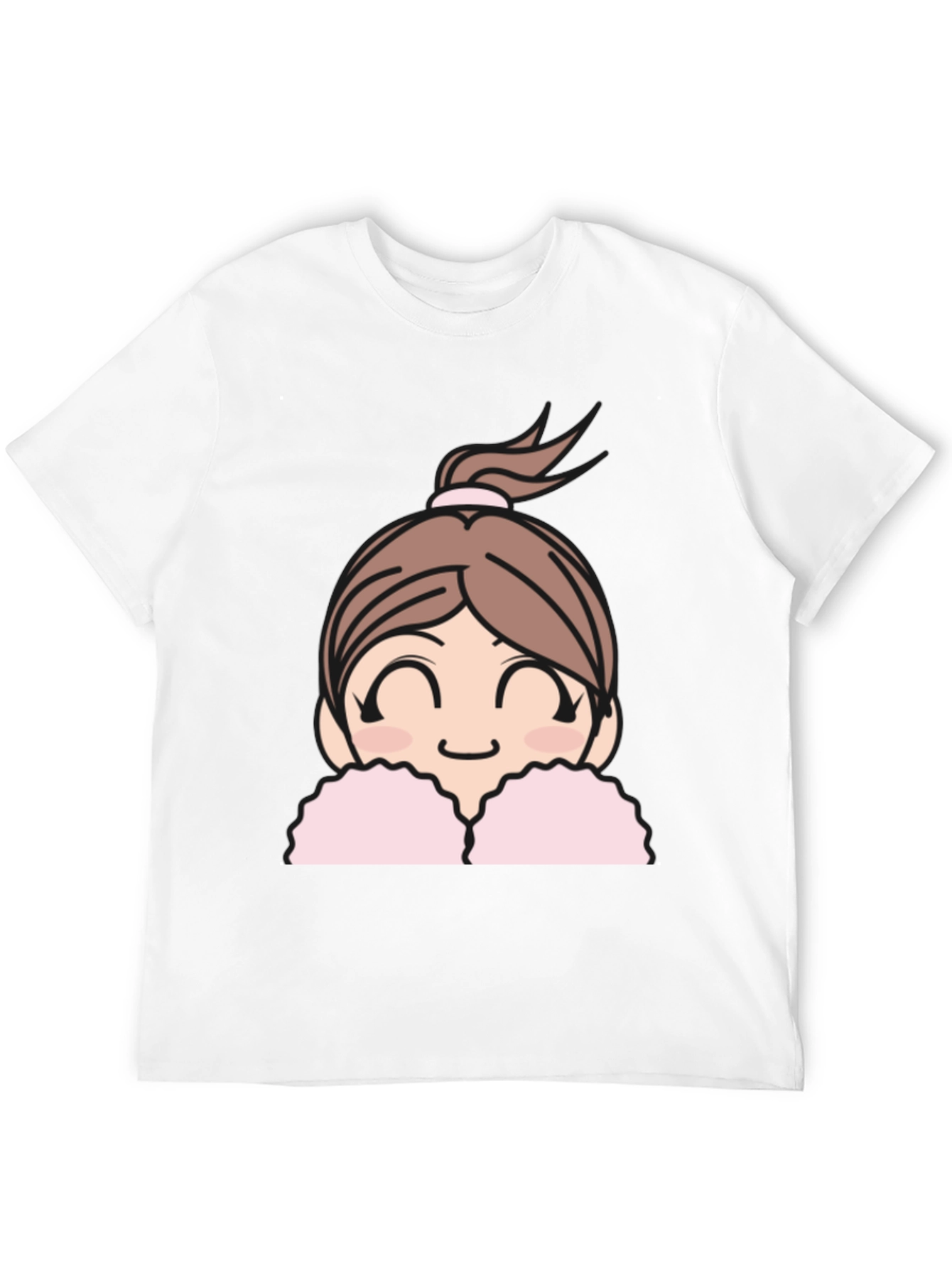 Black Cute Anime Girl Graphic Black T-Shirt view 12