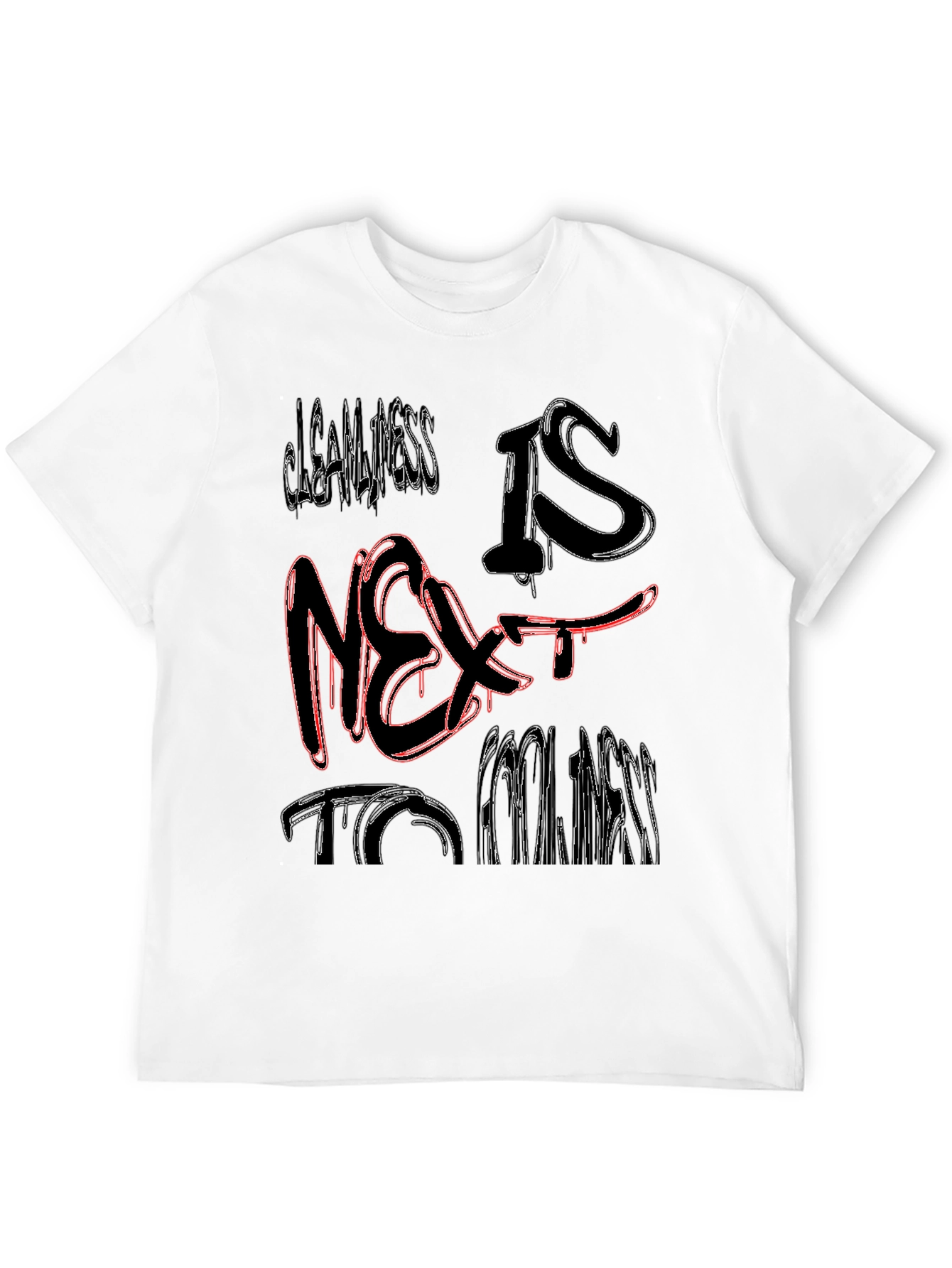 Black Cleanliness is Next to Coolness Graphic Tee view 12
