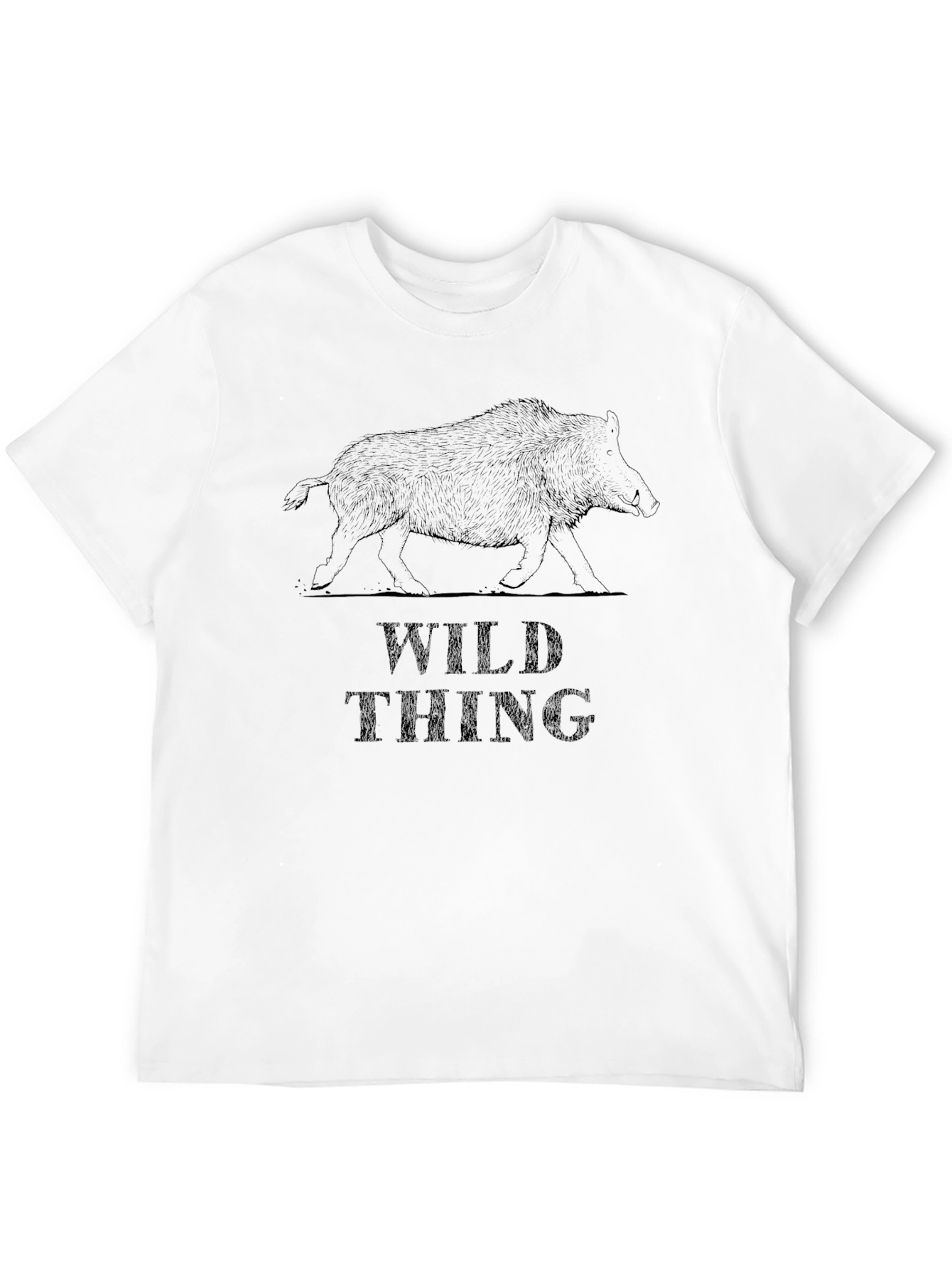Black Wild Thing Graphic Tee - Black Hog Design T-Shirt view 12