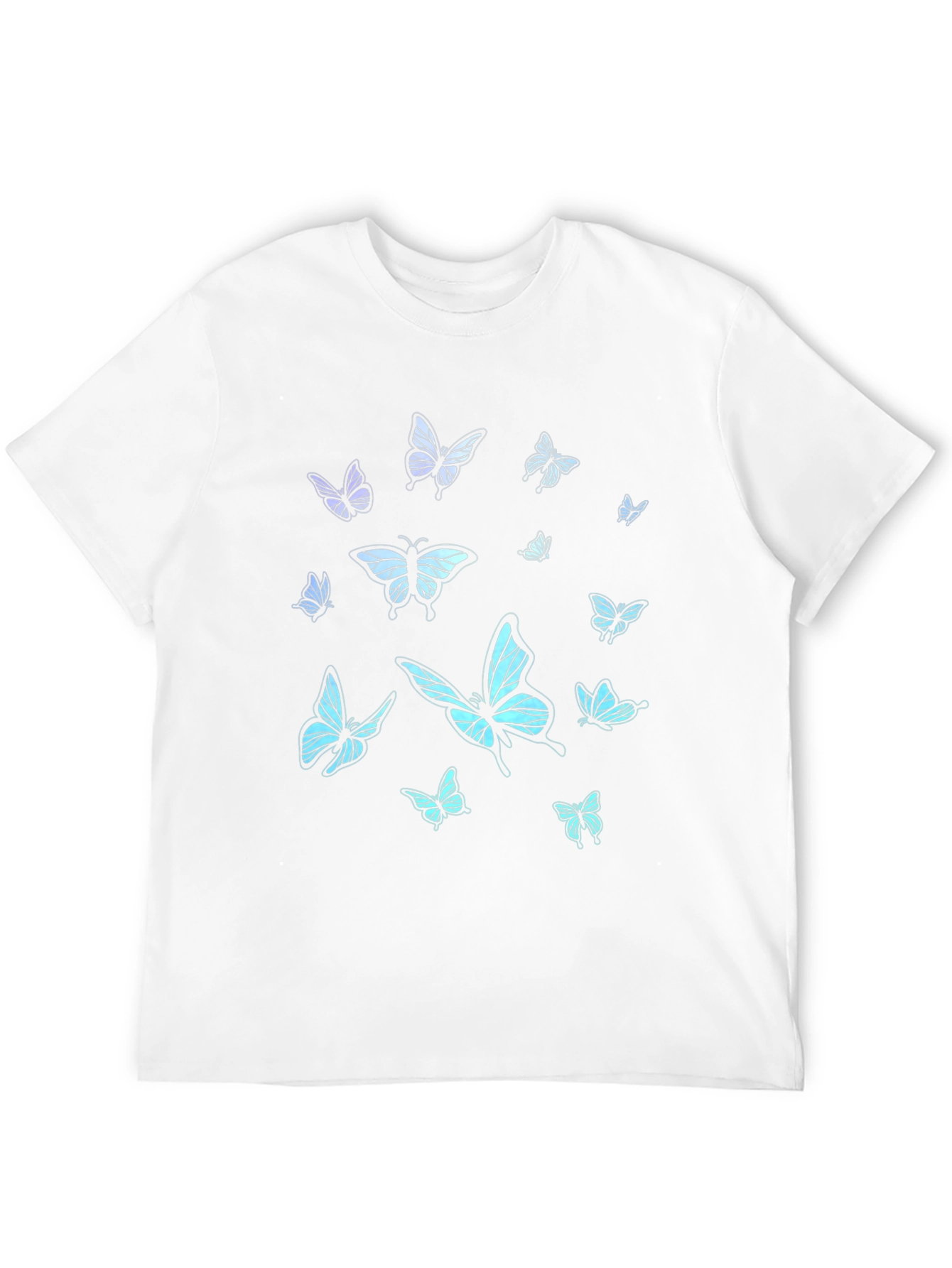 Black Butterfly Print Black T-Shirt view 12
