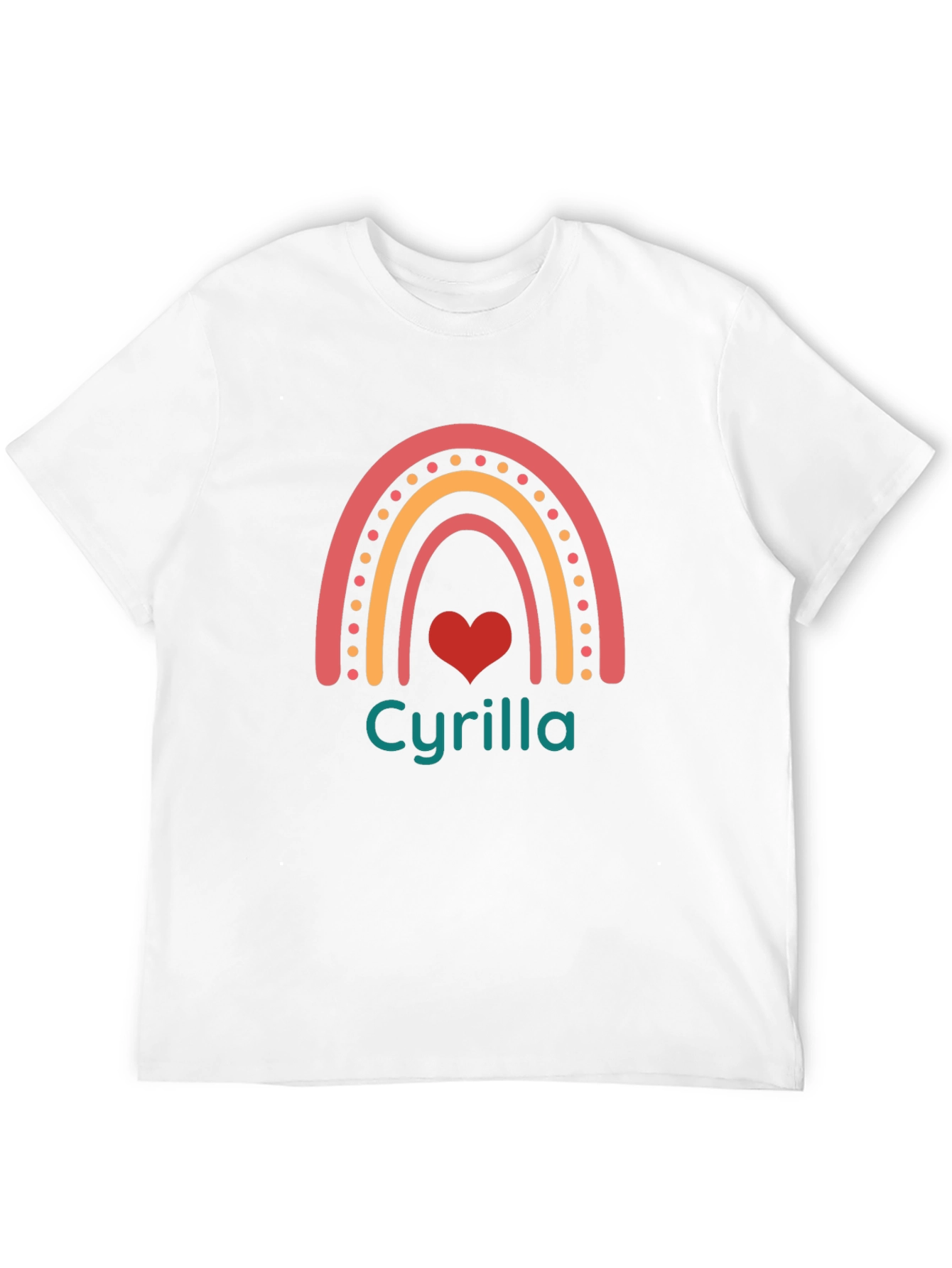 Black Cyrilla Rainbow Heart Personalized T-Shirt view 12