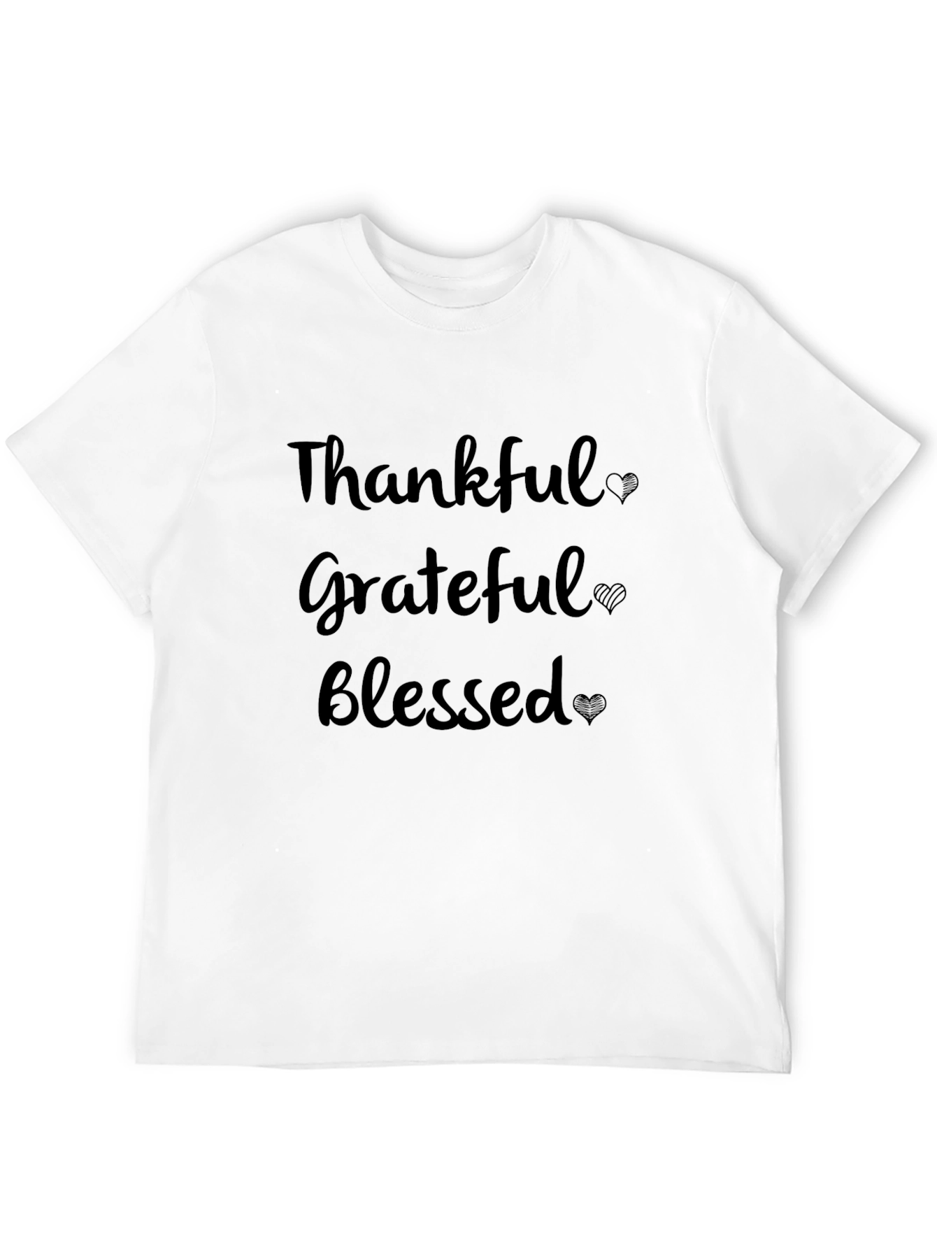 Black Thankful Grateful Blessed Black T-Shirt view 12