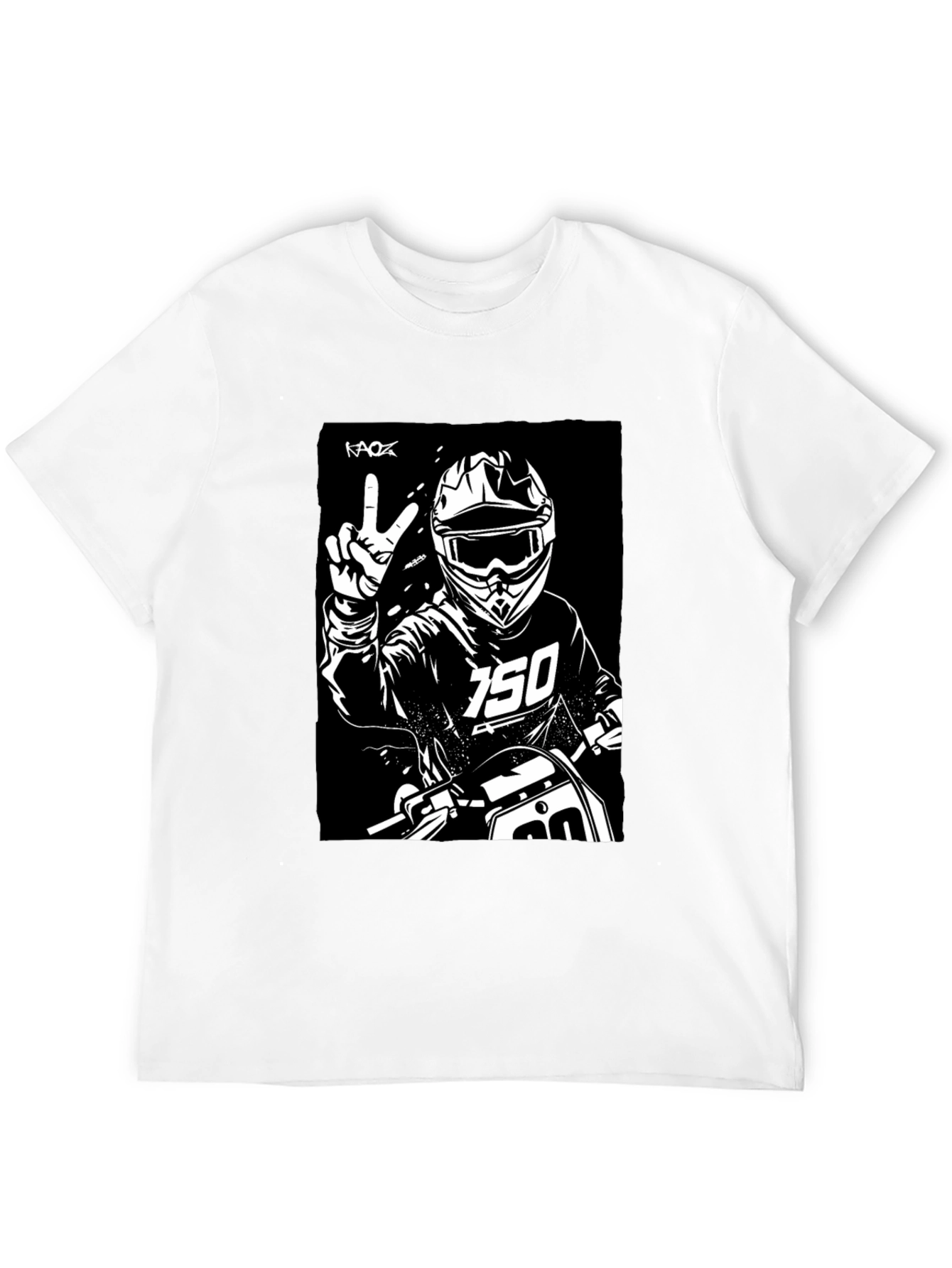 Black Black Motocross Rider Graphic Tee view 12
