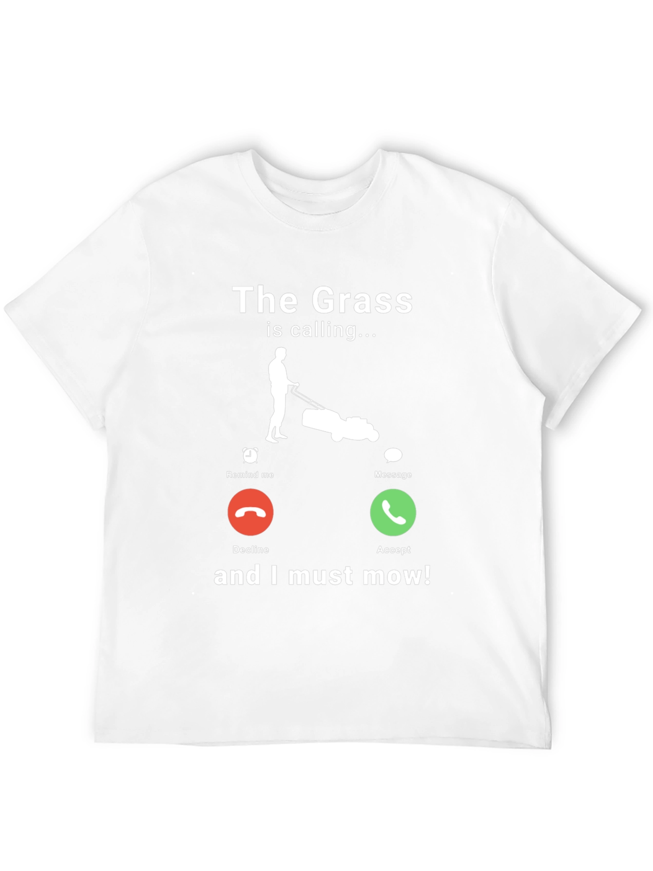 Black The Grass is Calling Funny Lawn Mowing T-Shirt view 12