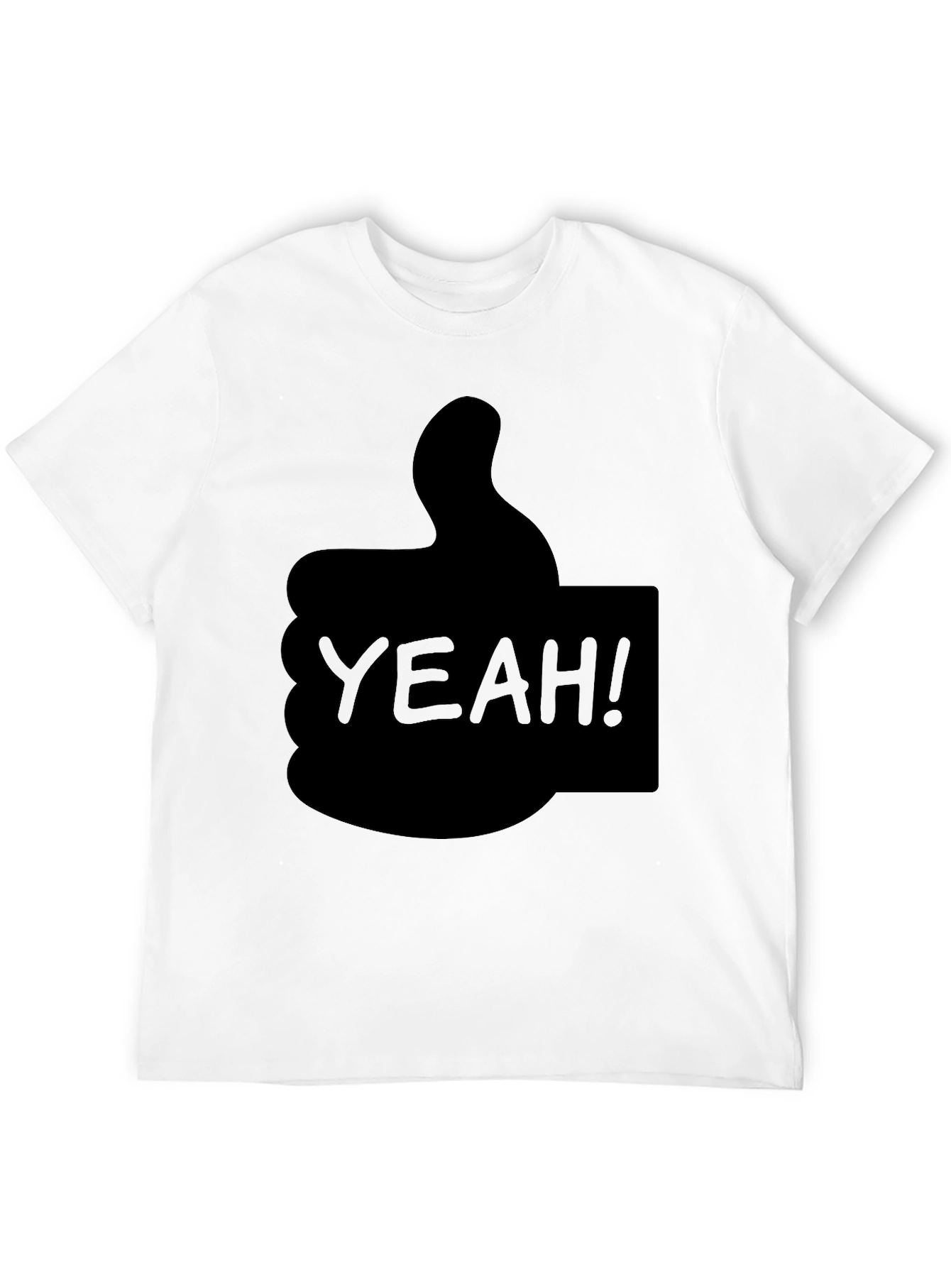 Black Yeah! Thumbs Up Graphic T-Shirt - Cool Casual Tee view 12