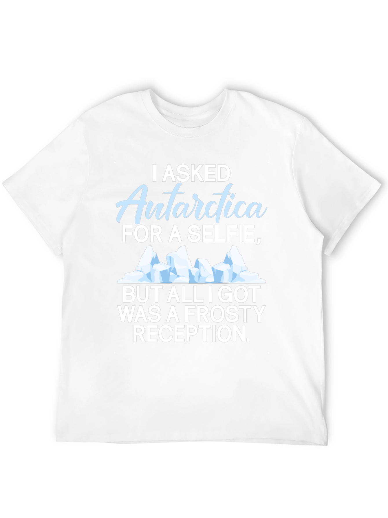 Black Antarctica Selfie Graphic T-Shirt - Humorous Black Tee view 12