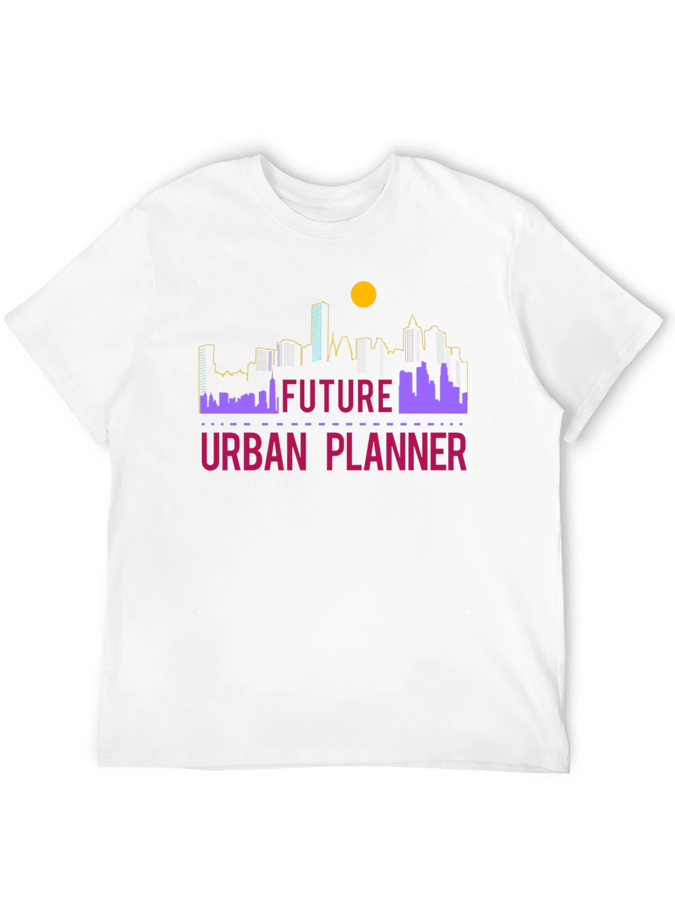 Black Future Urban Planner T-Shirt - Skyline Design view 12