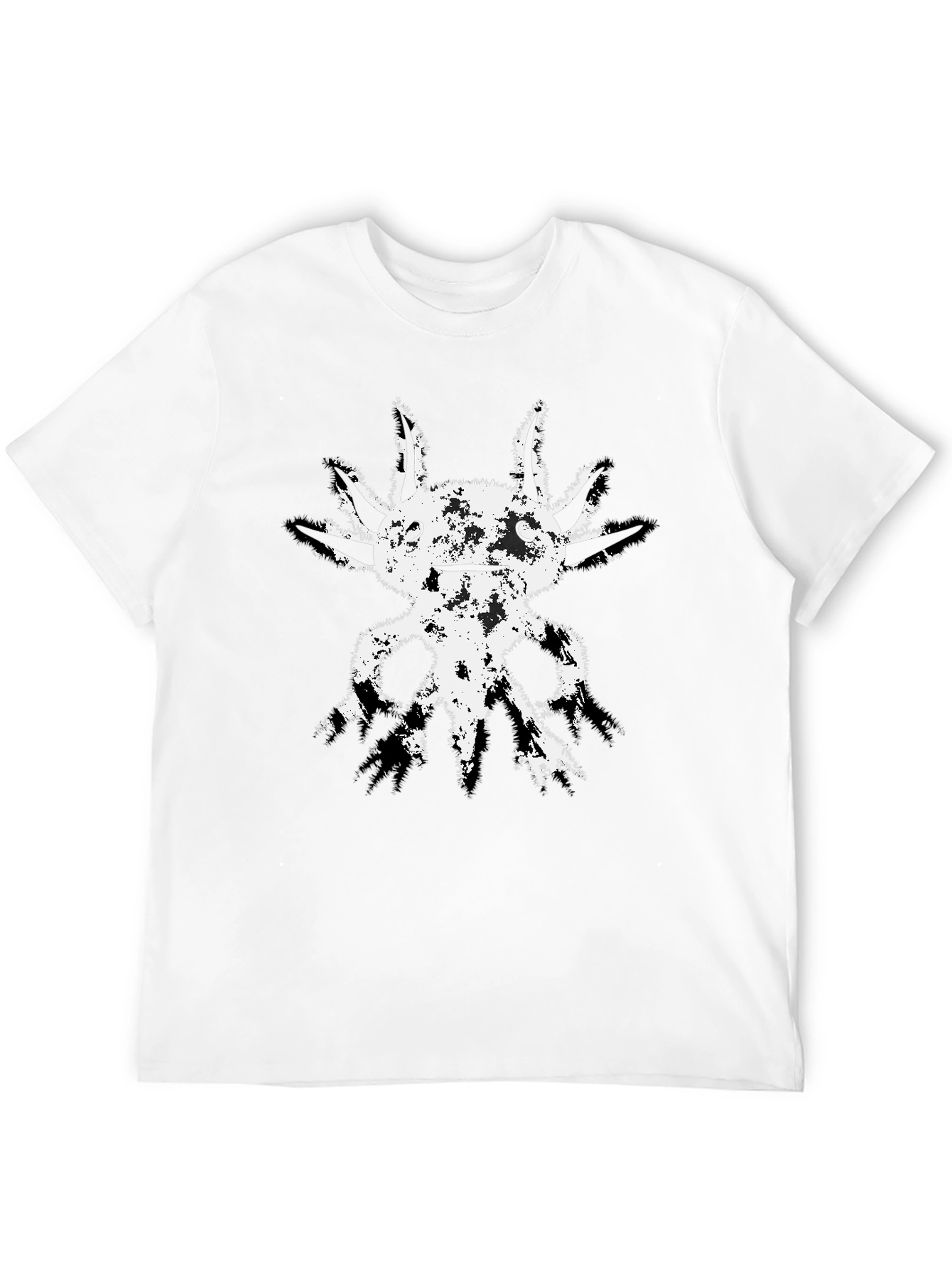 Black Axolotl Graphic Tee - Distressed Print Black T-Shirt view 12