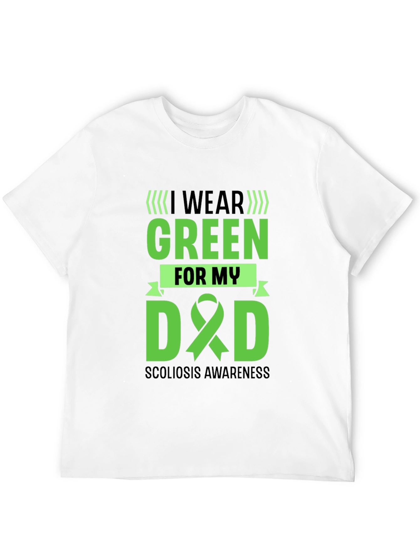 Black Scoliosis Awareness T-Shirt: I Wear Green for My Dad view 12