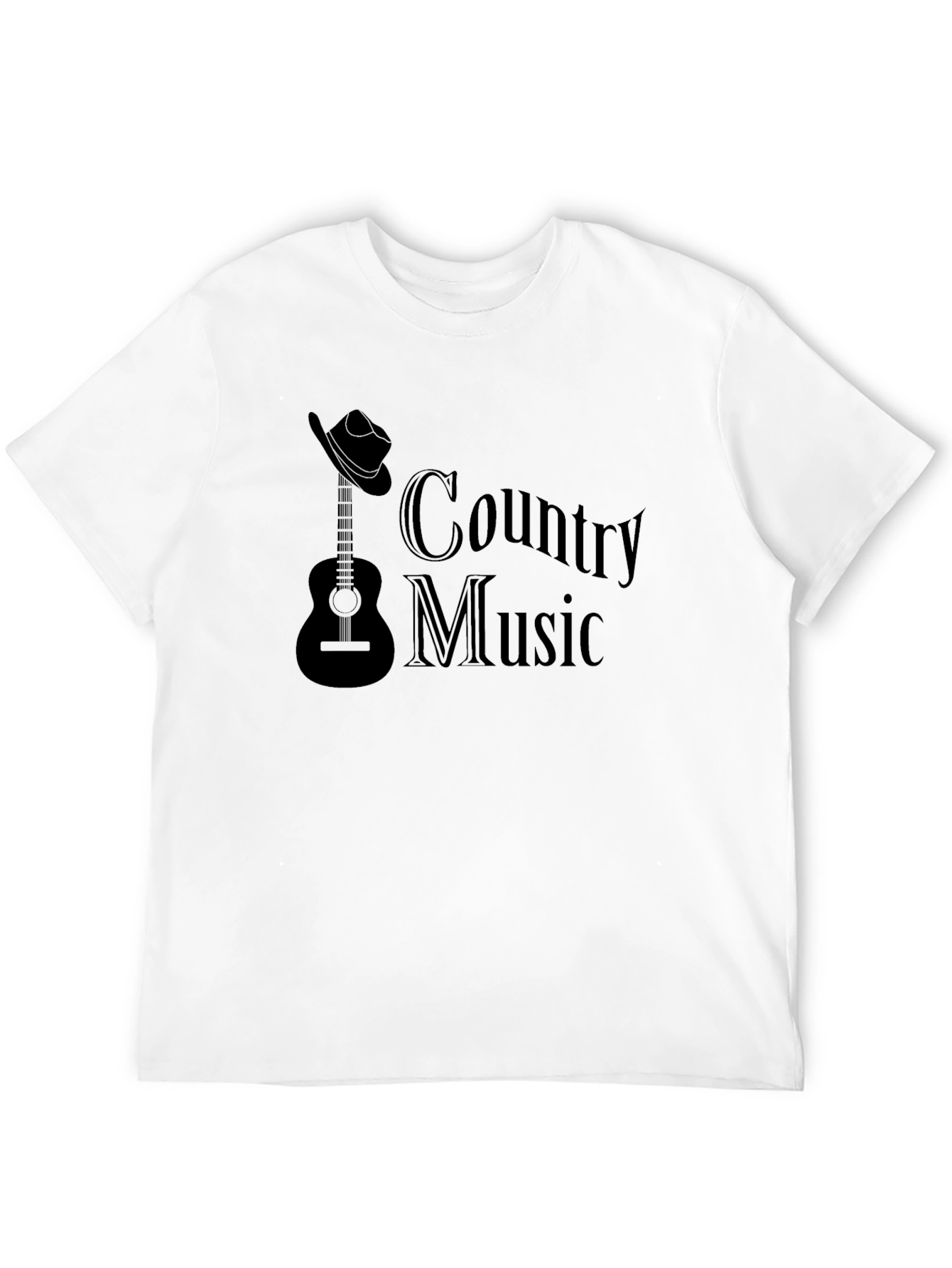 Black Country Music T-Shirt - Guitar and Cowboy Hat Design view 12