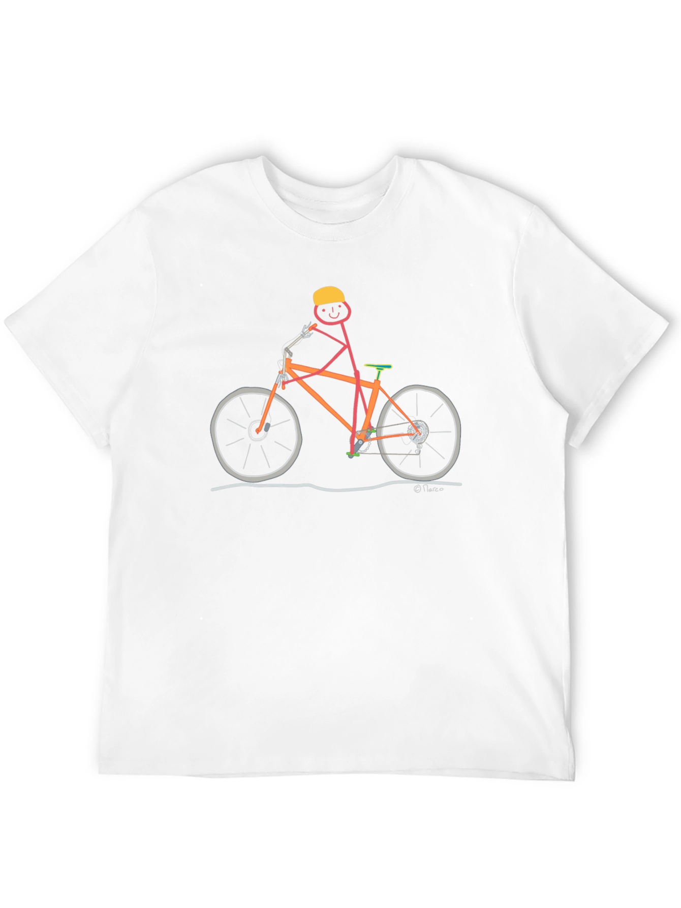Black Stick Figure Cyclist Graphic T-Shirt view 12