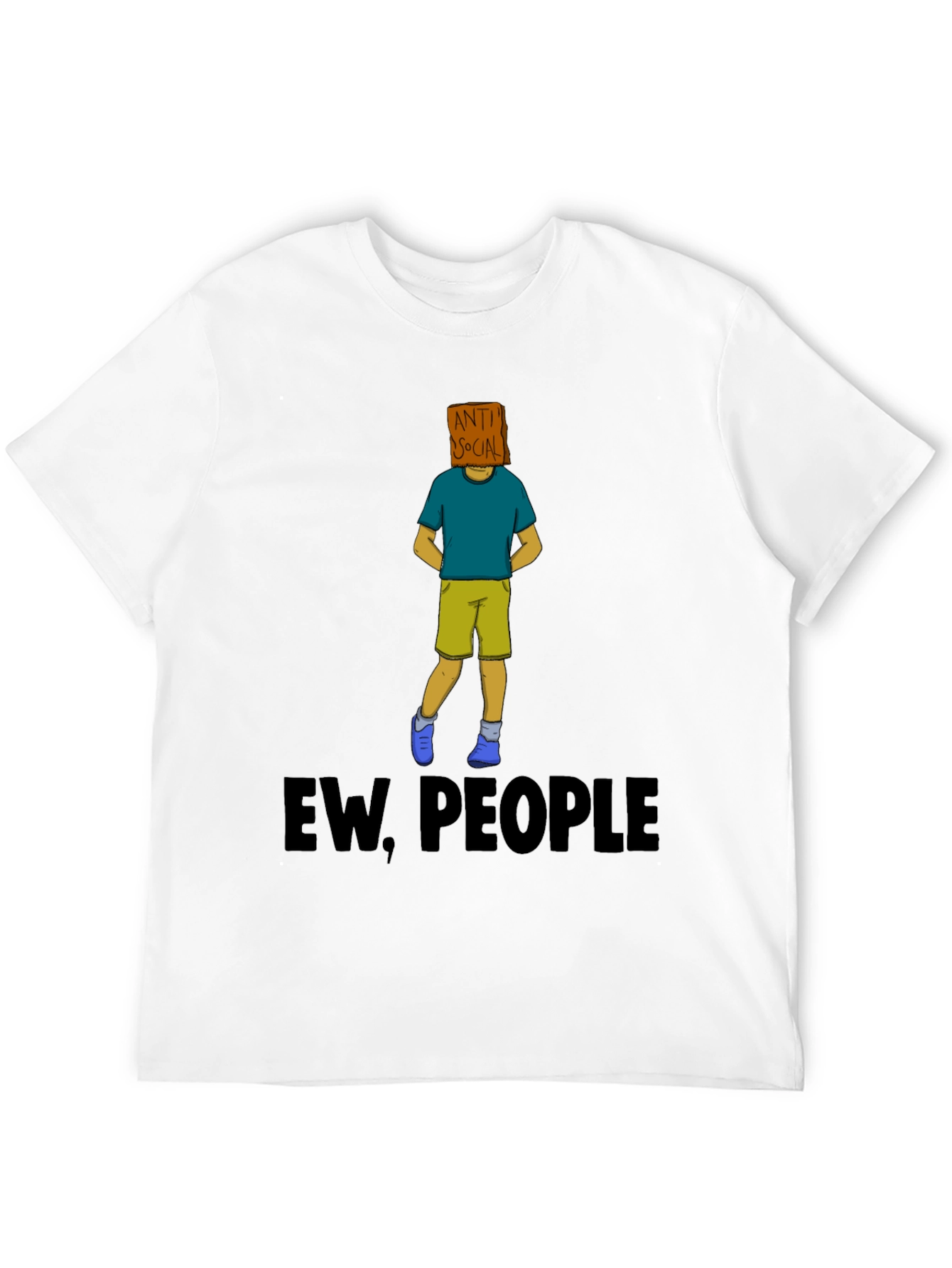 Black Anti-Social Graphic T-Shirt - "Ew, People" view 12