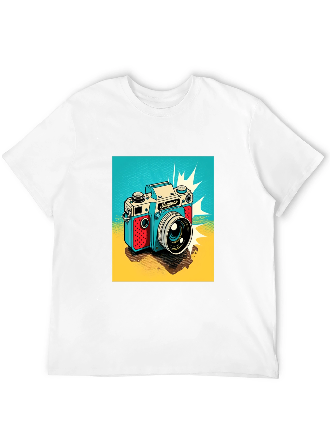 Black Retro Camera Graphic Tee - Black Cotton T-Shirt view 12