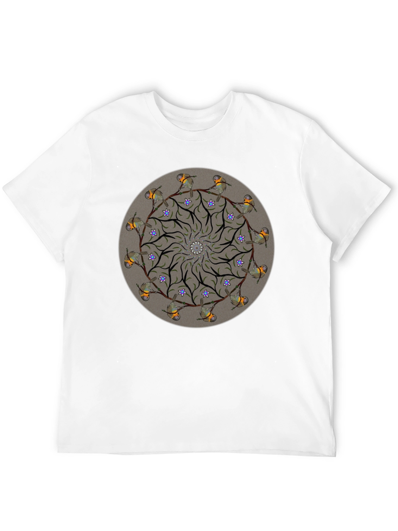 Black Bird Mandala Graphic Tee - Unique Nature Design view 12