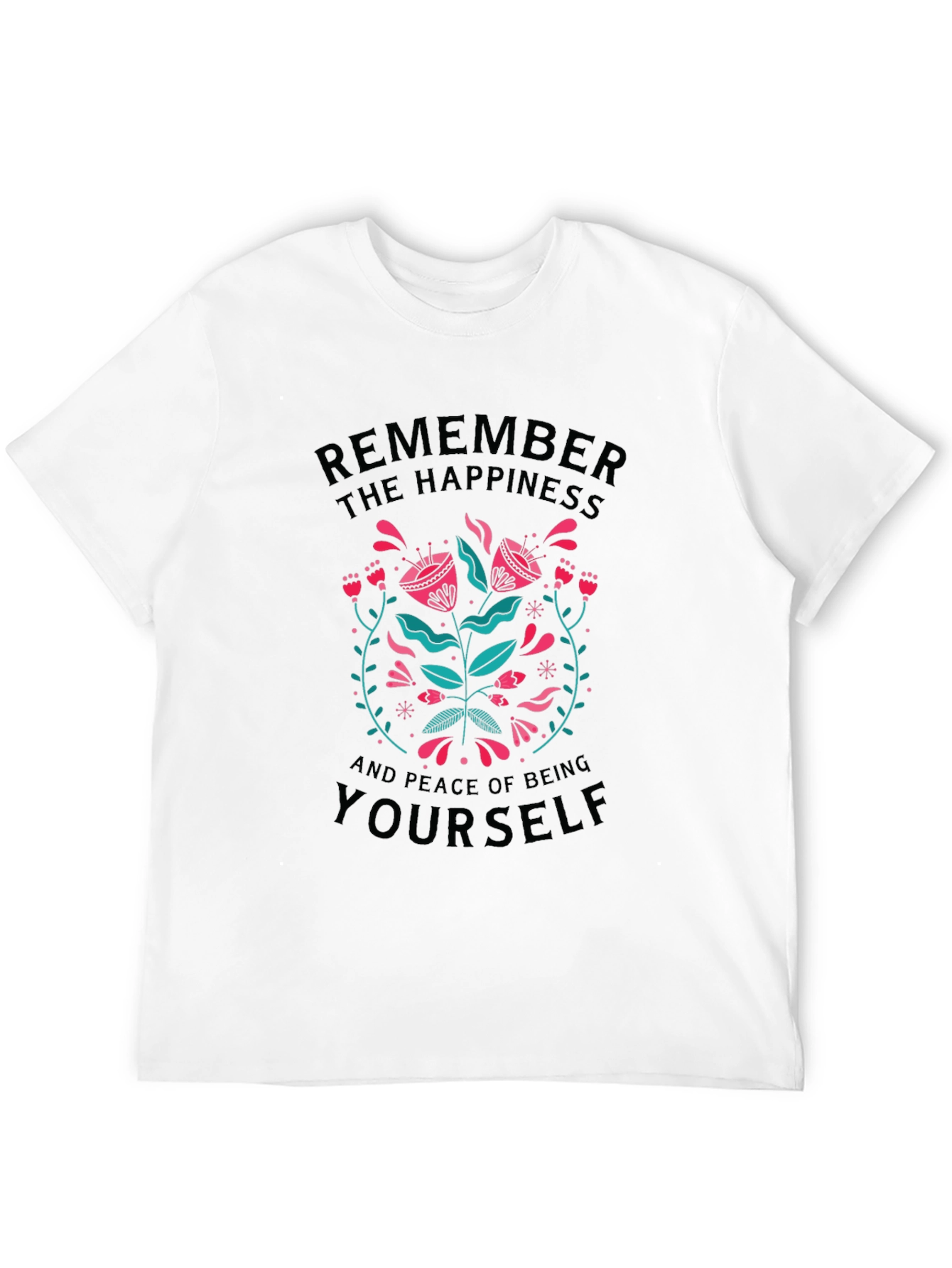 Black Remember Happiness Black Graphic Tee view 12