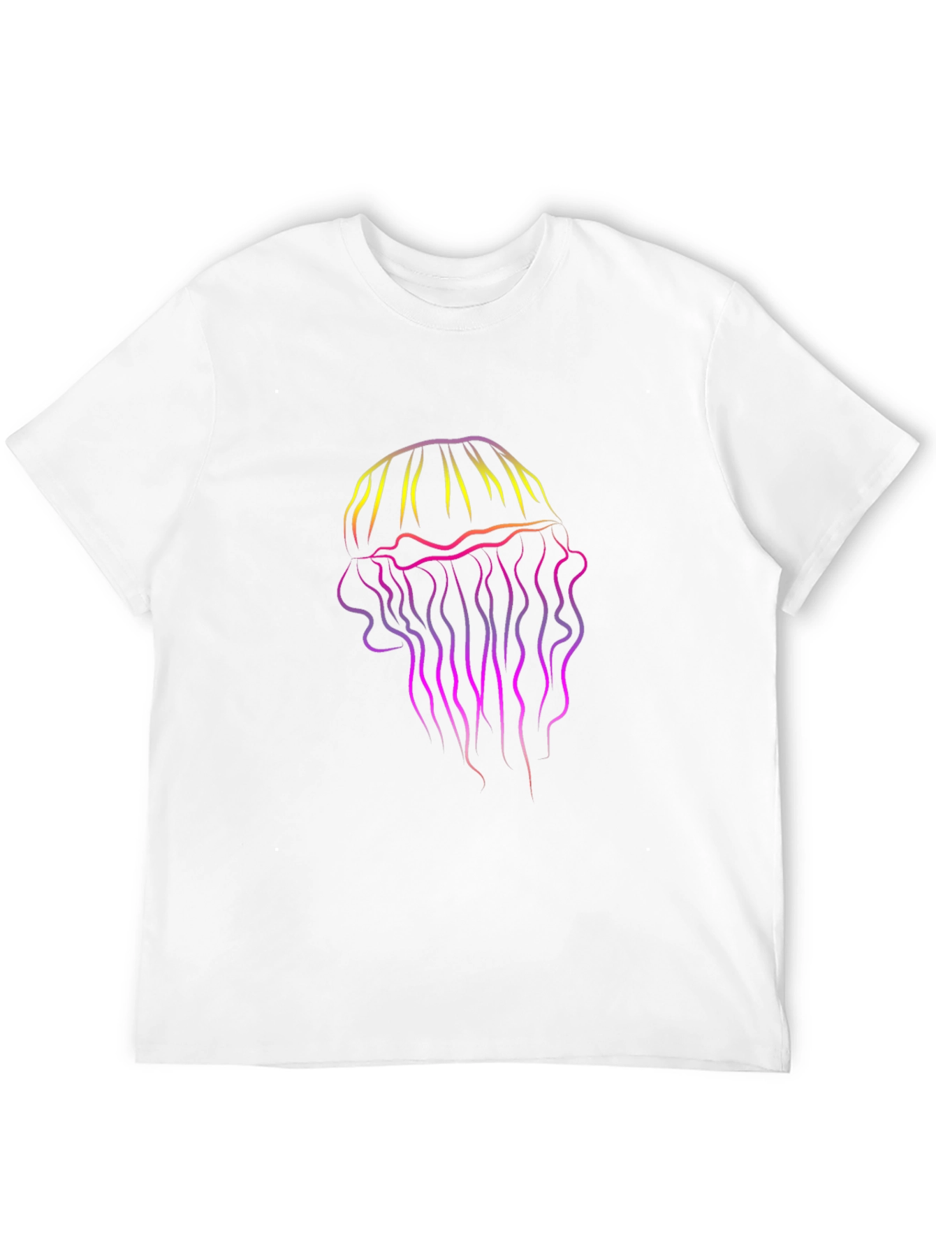 Black Gradient Jellyfish Graphic Tee - Black Cotton T-Shirt view 12
