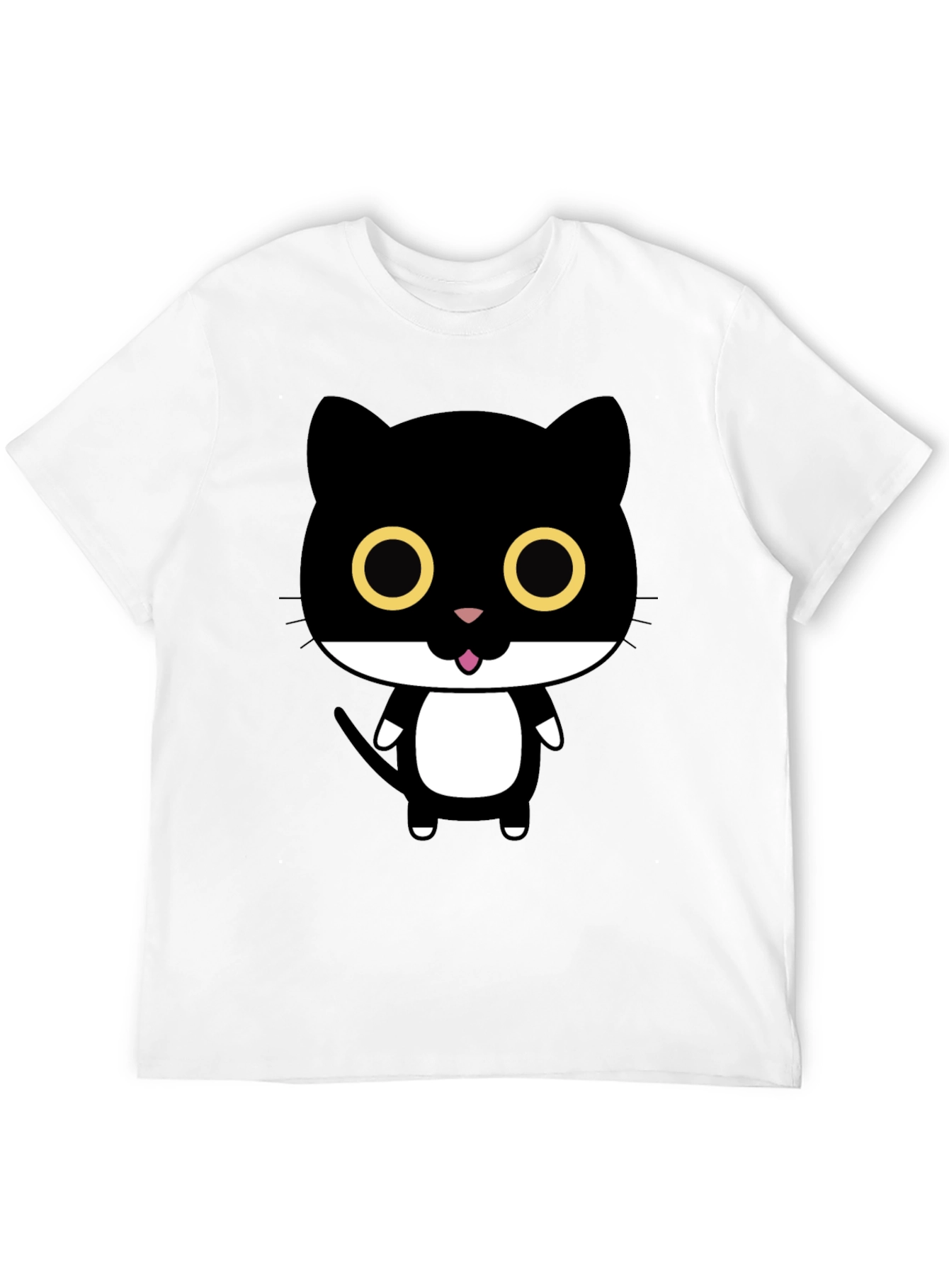 Black Cute Cartoon Black Cat Graphic T-Shirt view 12