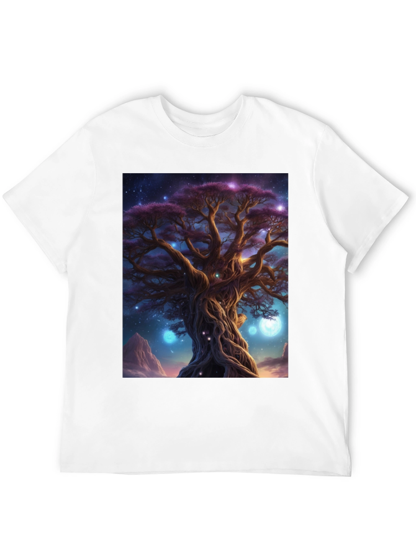 Black Mystic Tree Graphic Tee - Black Cotton Blend view 12