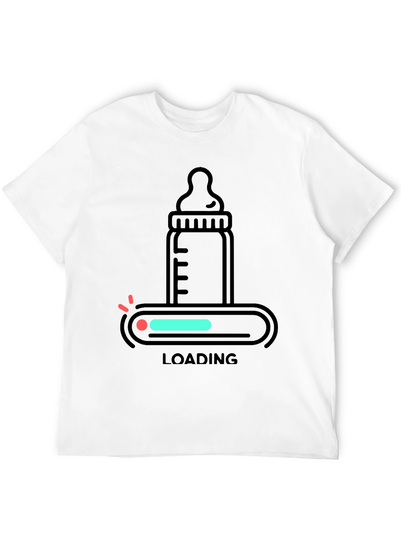Black Baby Bottle Loading T-Shirt - New Parent Apparel view 12