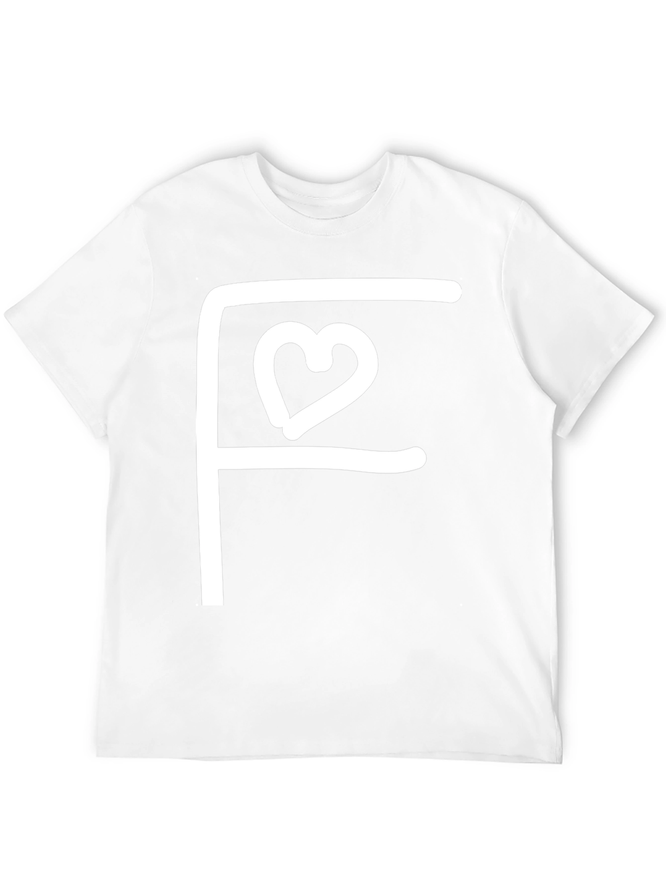 Black Black Tee with White F Heart Graphic view 12