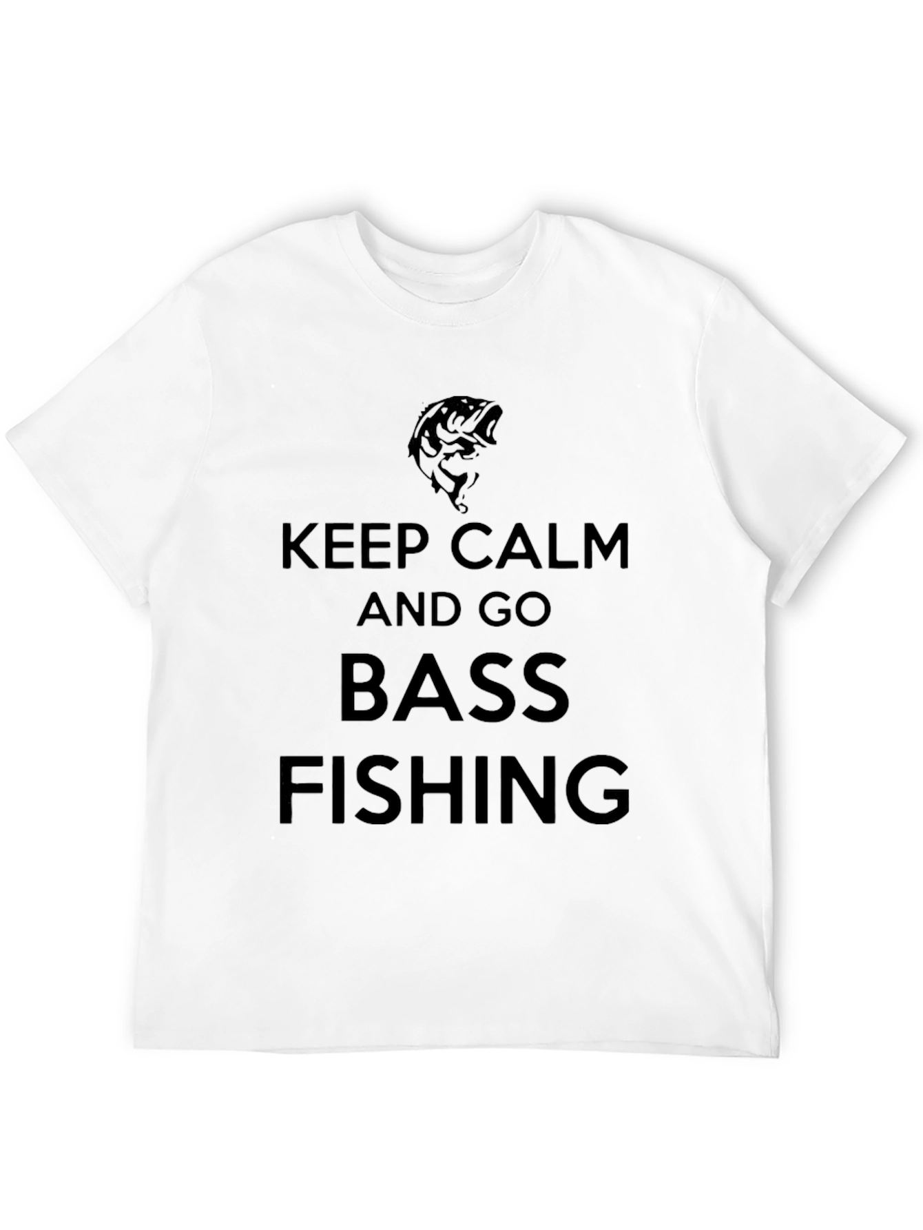 Black Keep Calm and Go Bass Fishing T-Shirt view 12